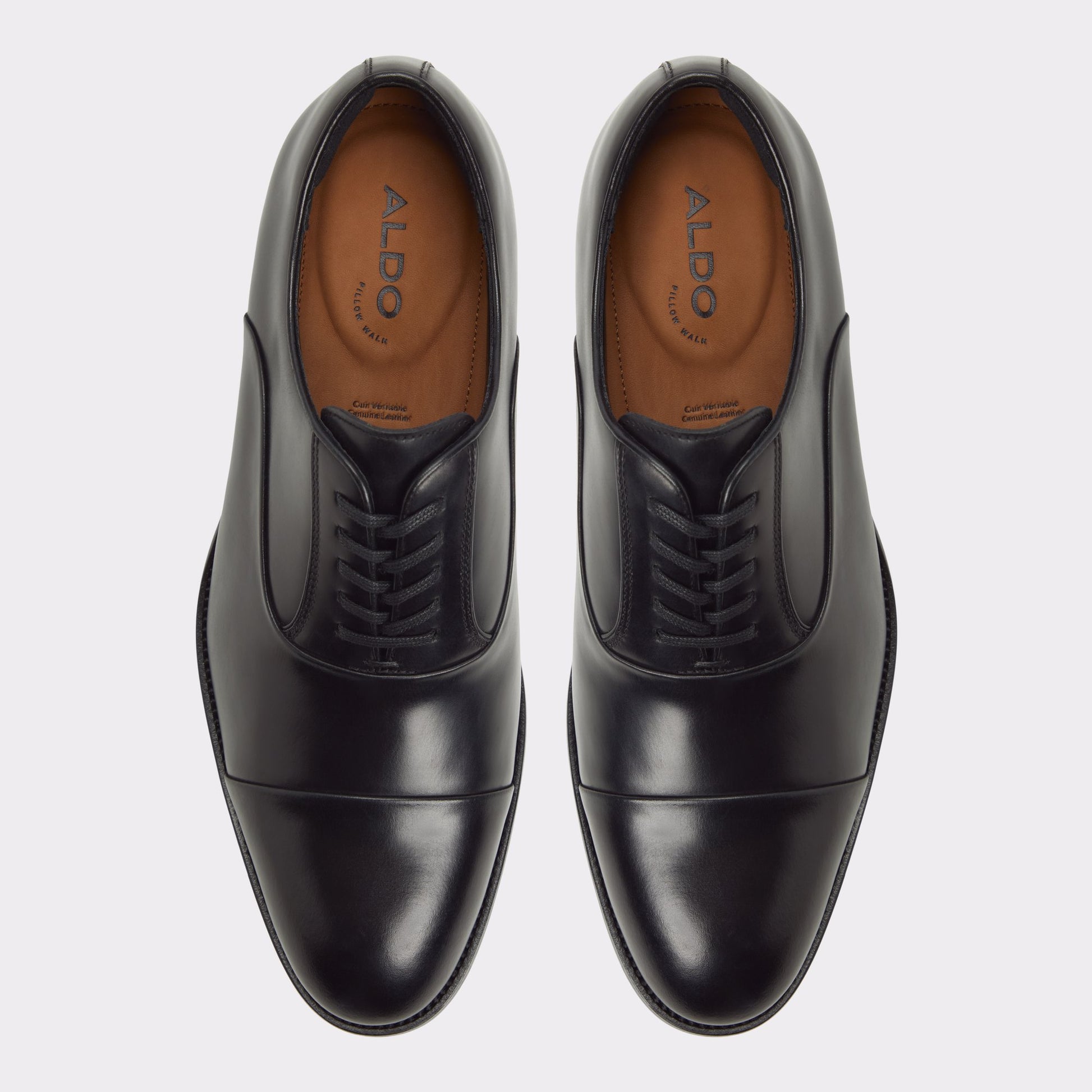 Top-down view of the Black Lazio Oxford shoe