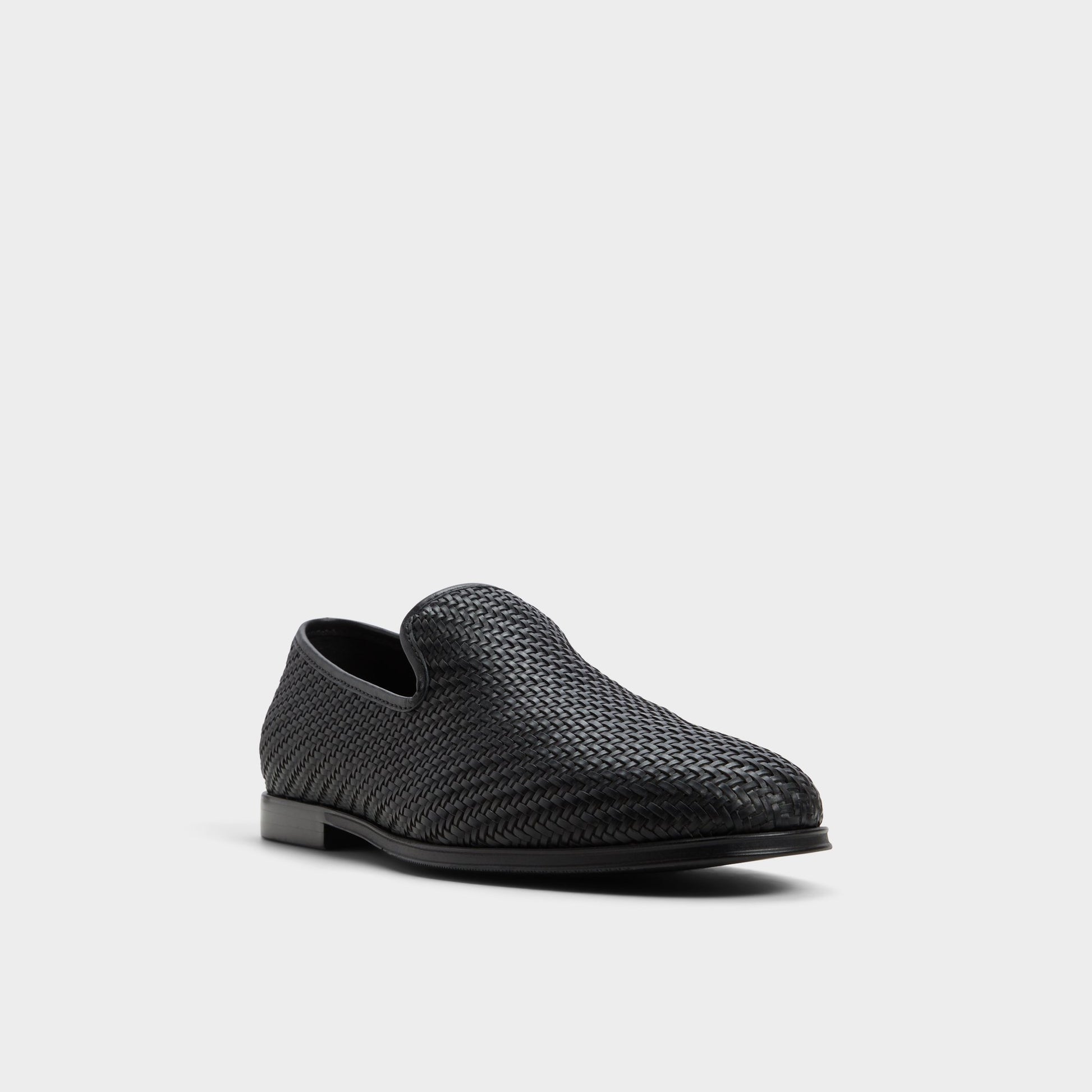 Three-quarter angle of Black Rimini Loafer's front side