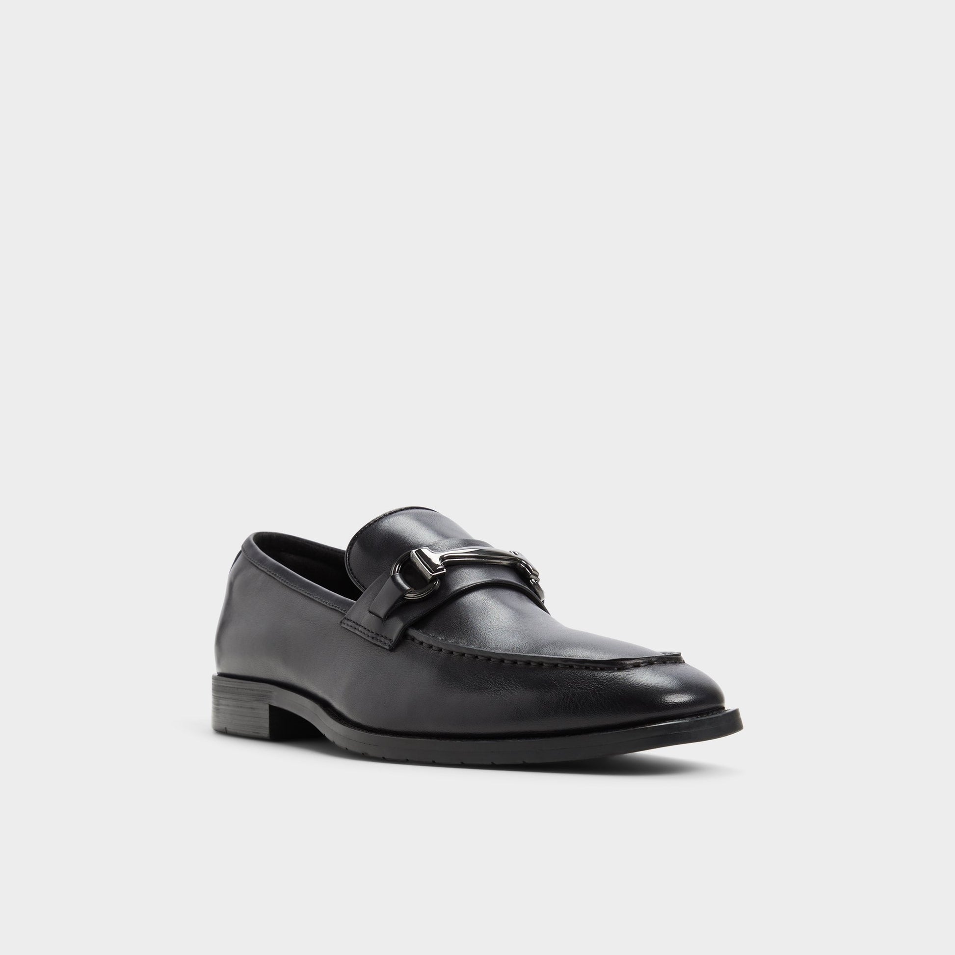 Three-quarter angle of Black Thado Loafer's front side