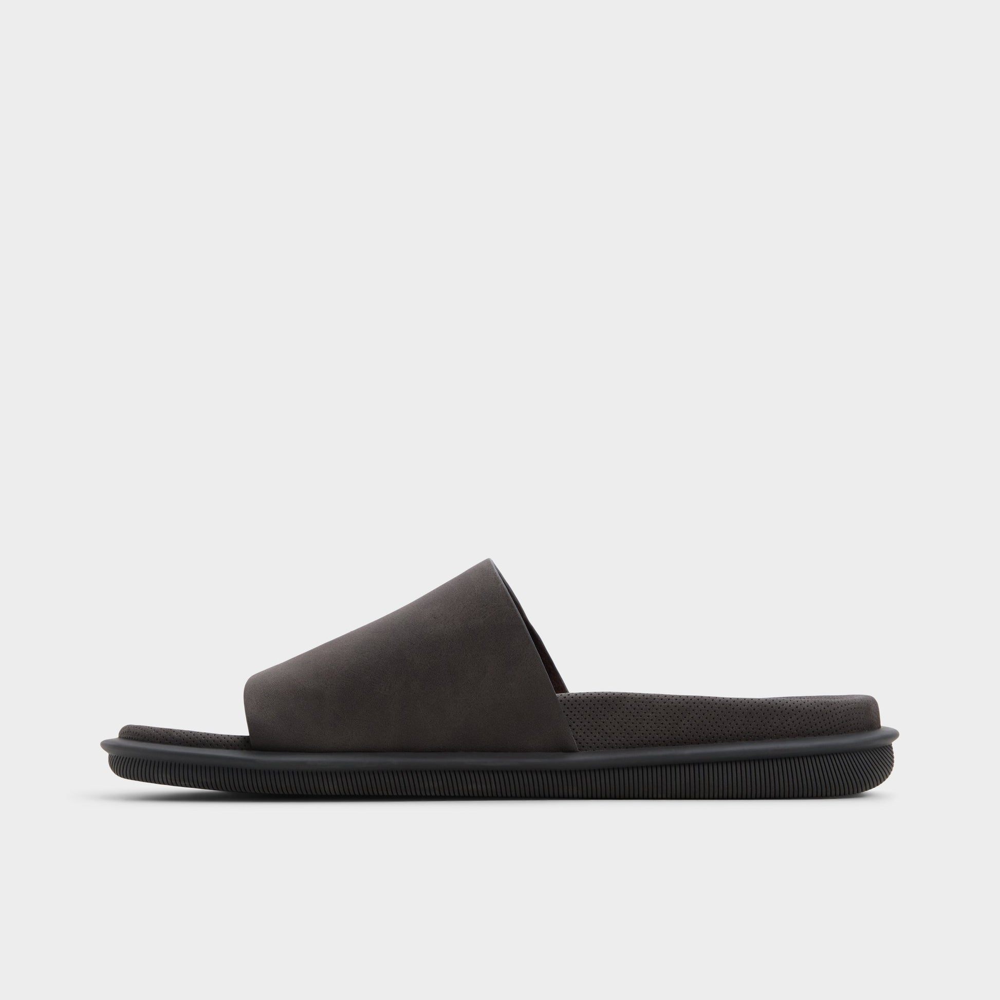 Side view of Brown Galesa Slide sandal
