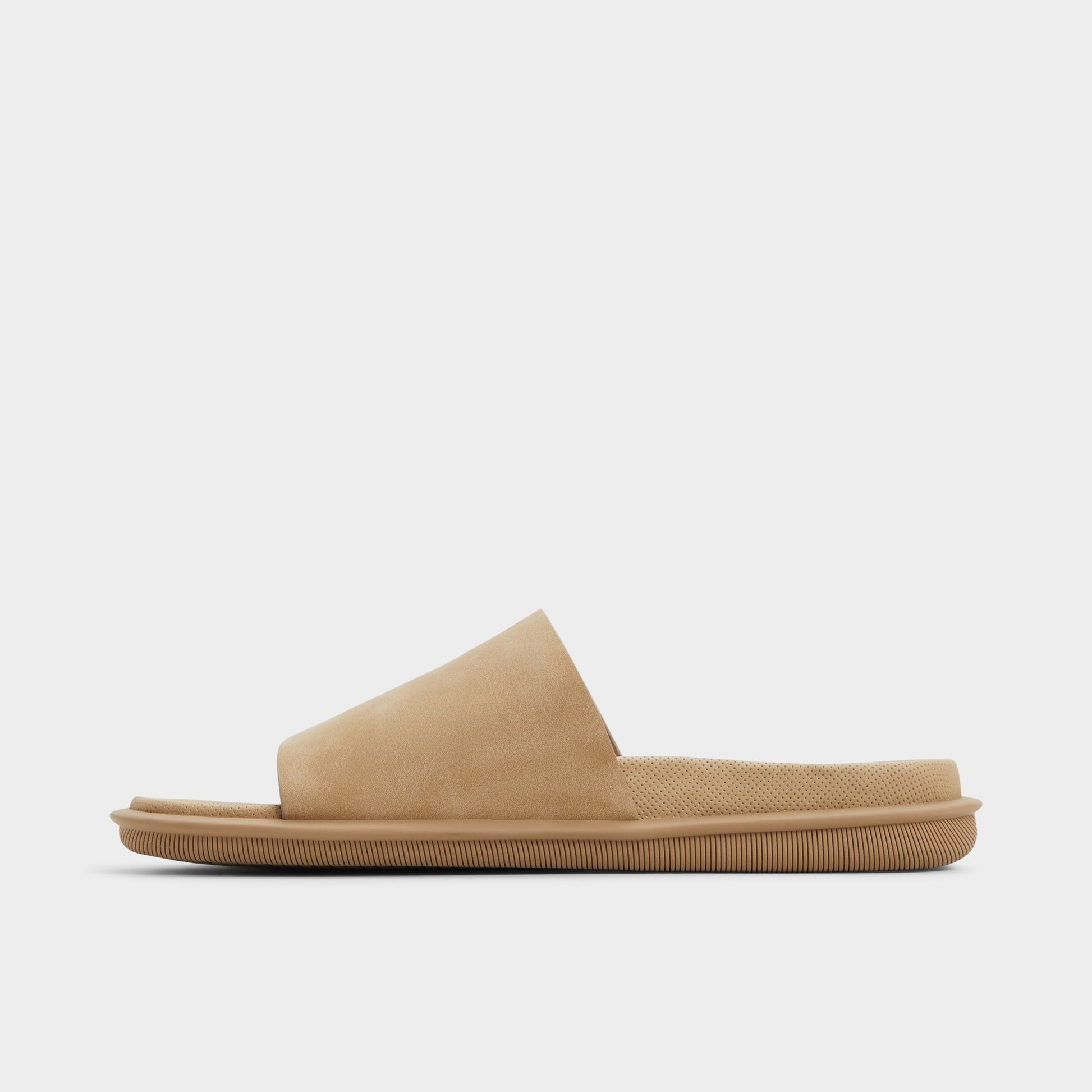 Side view of Light Beige Galesa Slide sandal