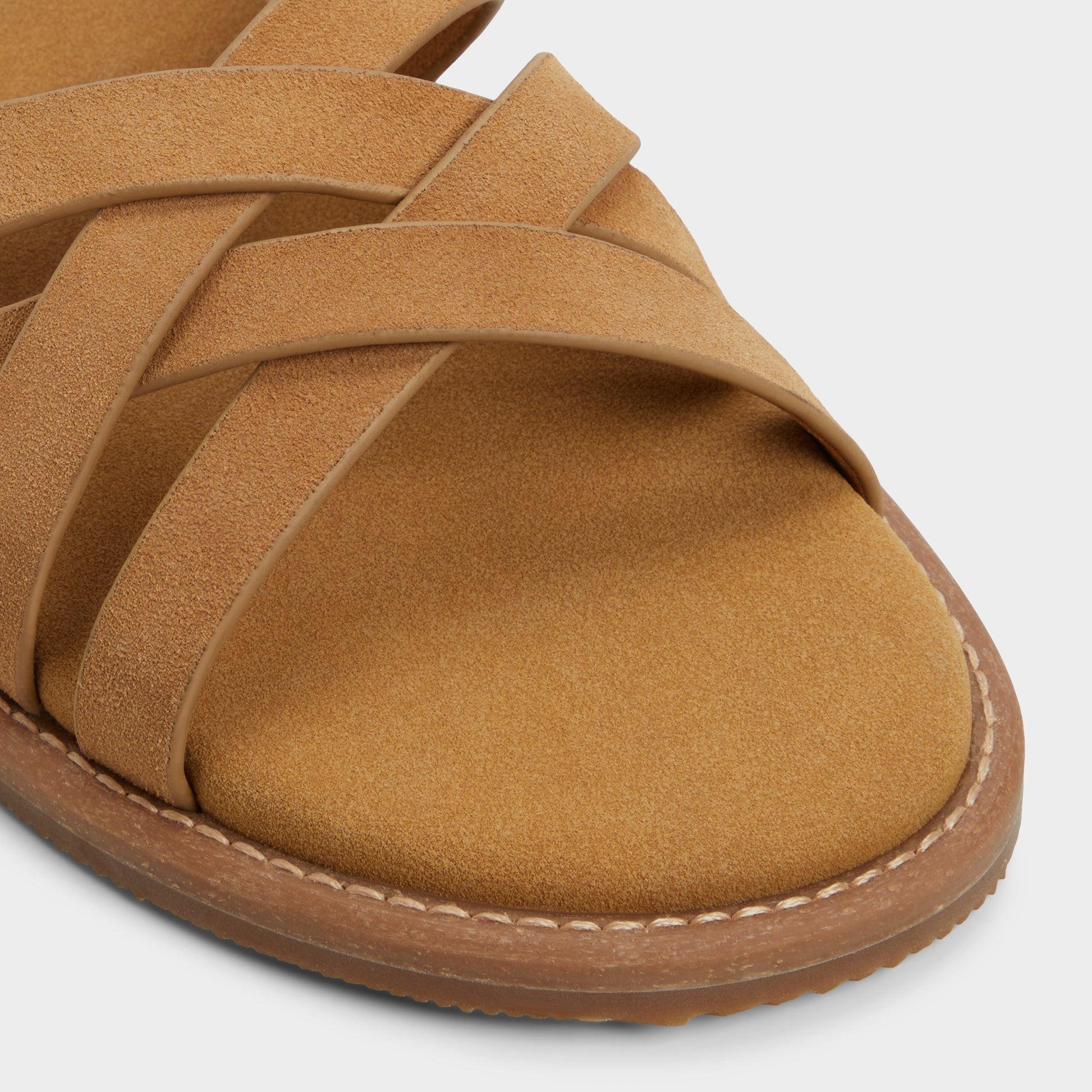 Close-up of the Camel Haniff Strappy flat sandal