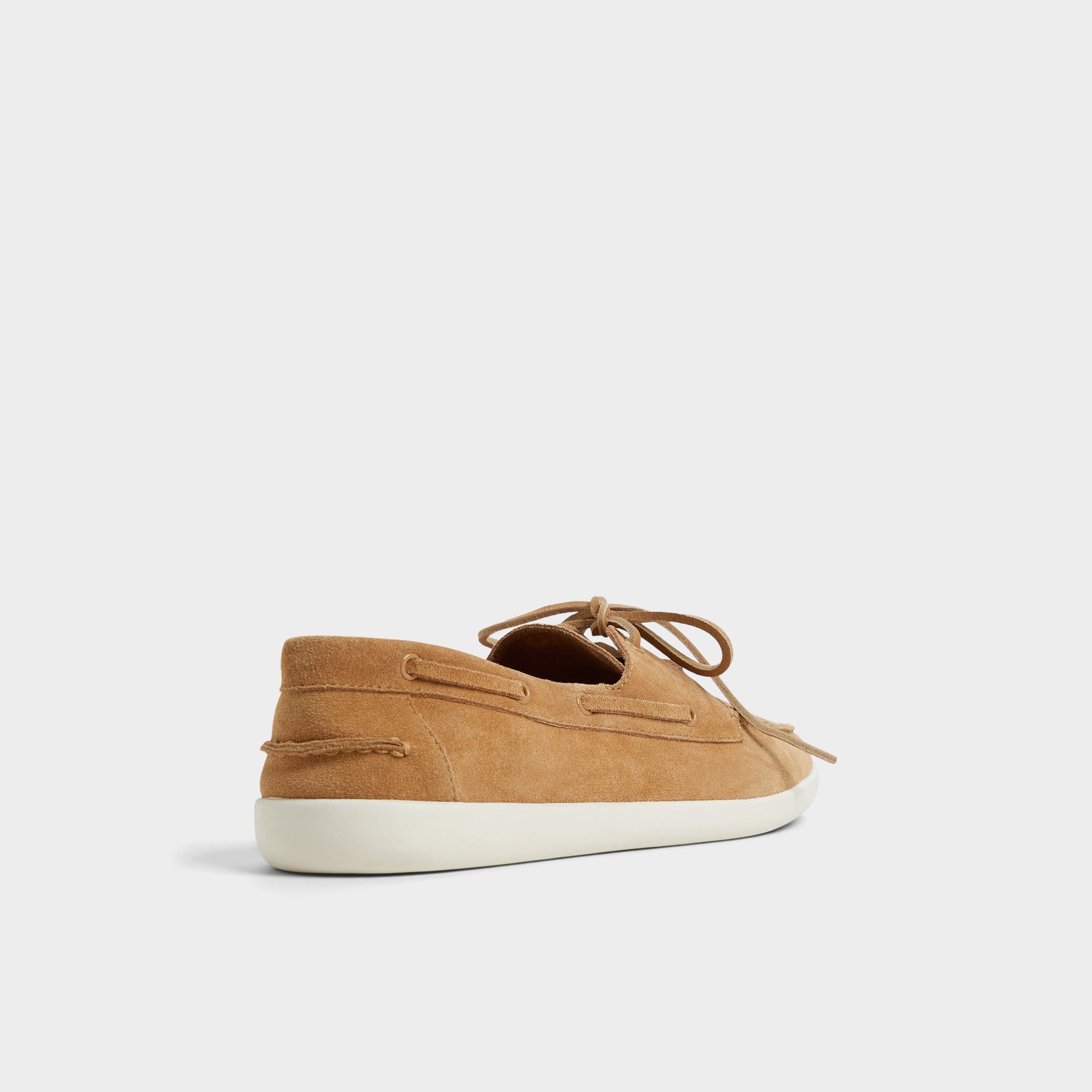 Three-quarter angle of Light Brown Portwind Boat shoe's back side