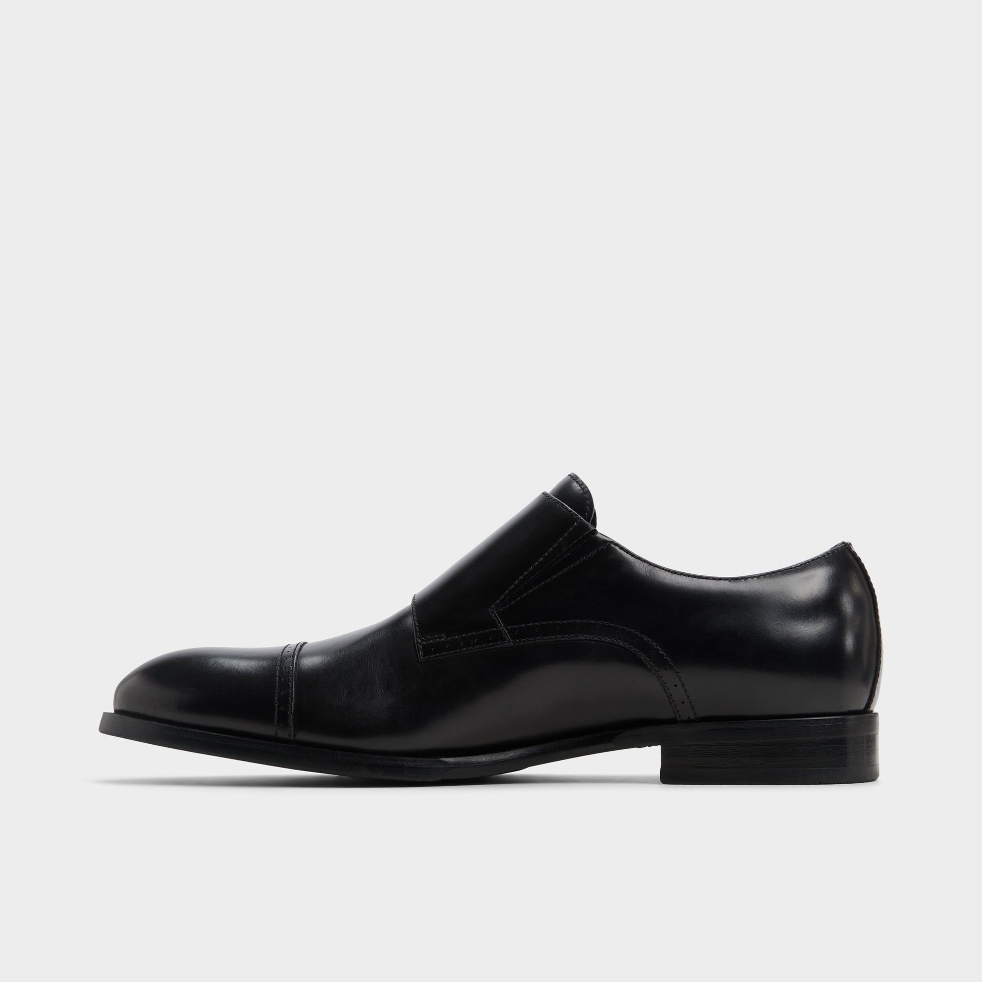 Side view of Black Zelasien Monkstrap loafer