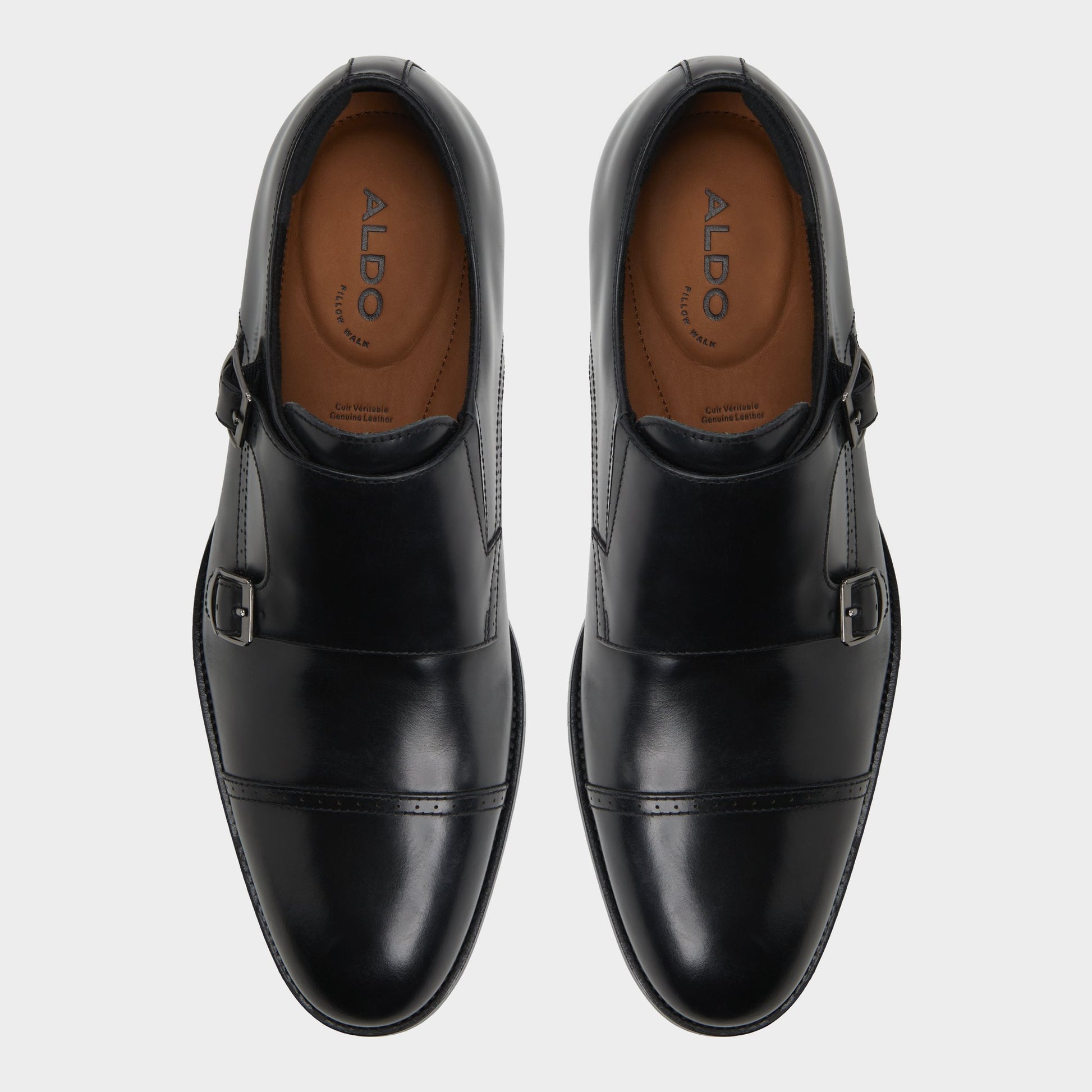 Top-down view of the Black Zelasien Monkstrap loafer