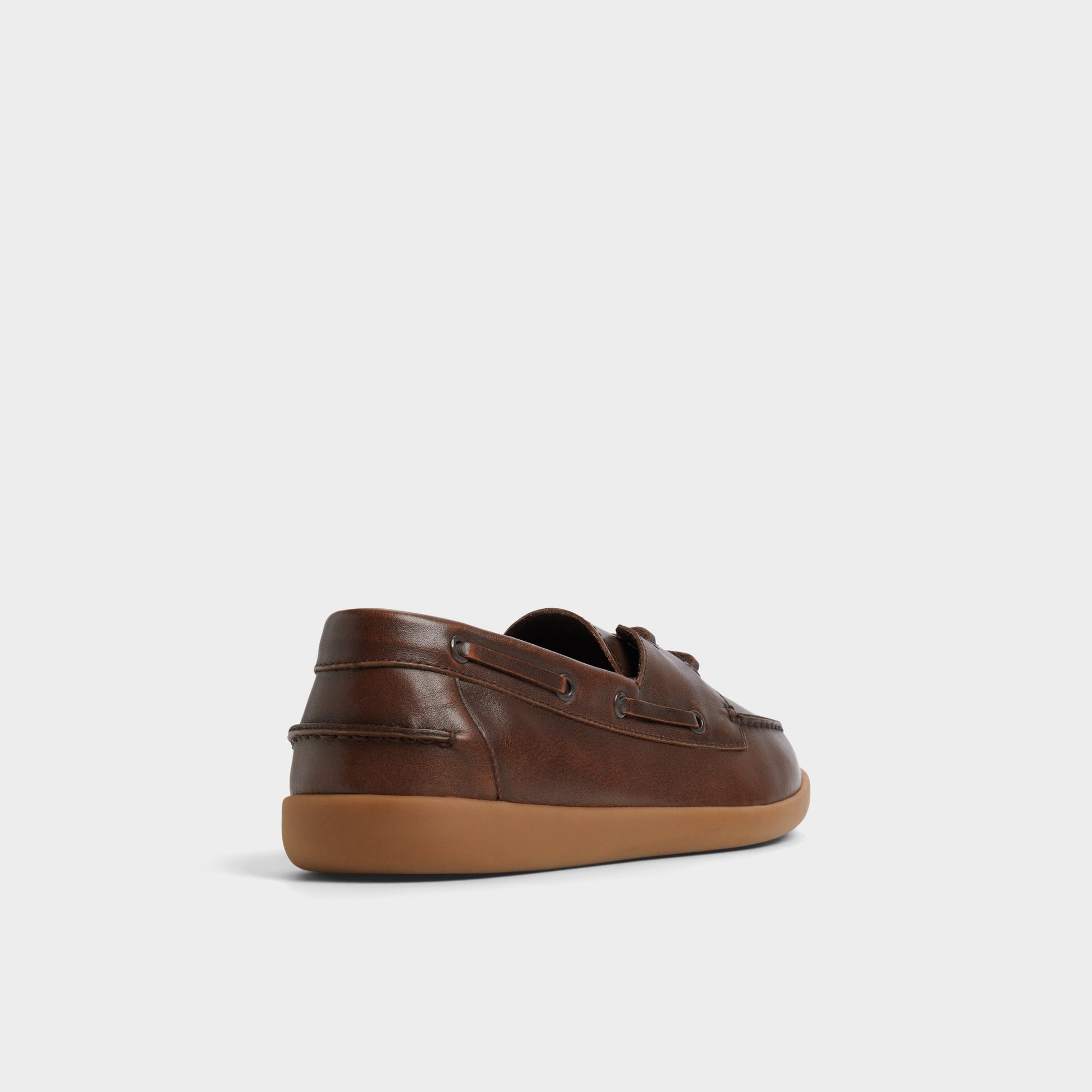 Three-quarter angle of Brown Portwind Boat shoe's back side