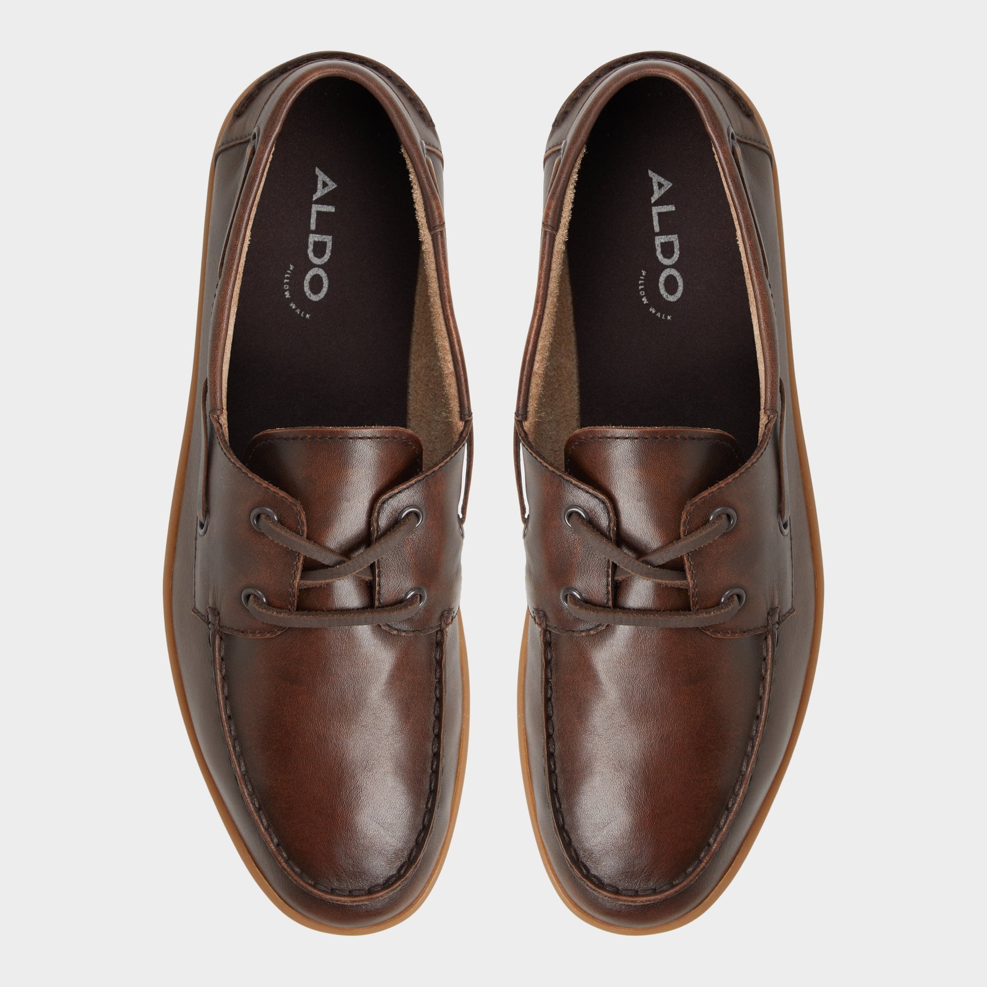 Top-down view of the Brown Portwind Boat shoe