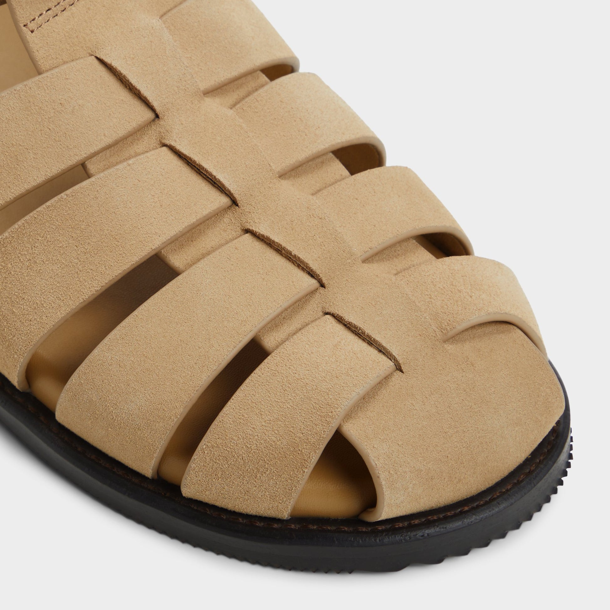 Close-up of the Taupe Wildhaven Flat sandal