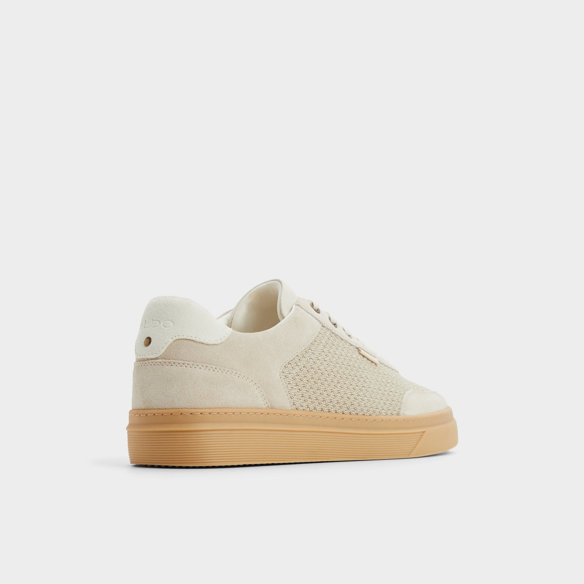 Three-quarter angle of Natural Mcenroe Low top sneaker's back side