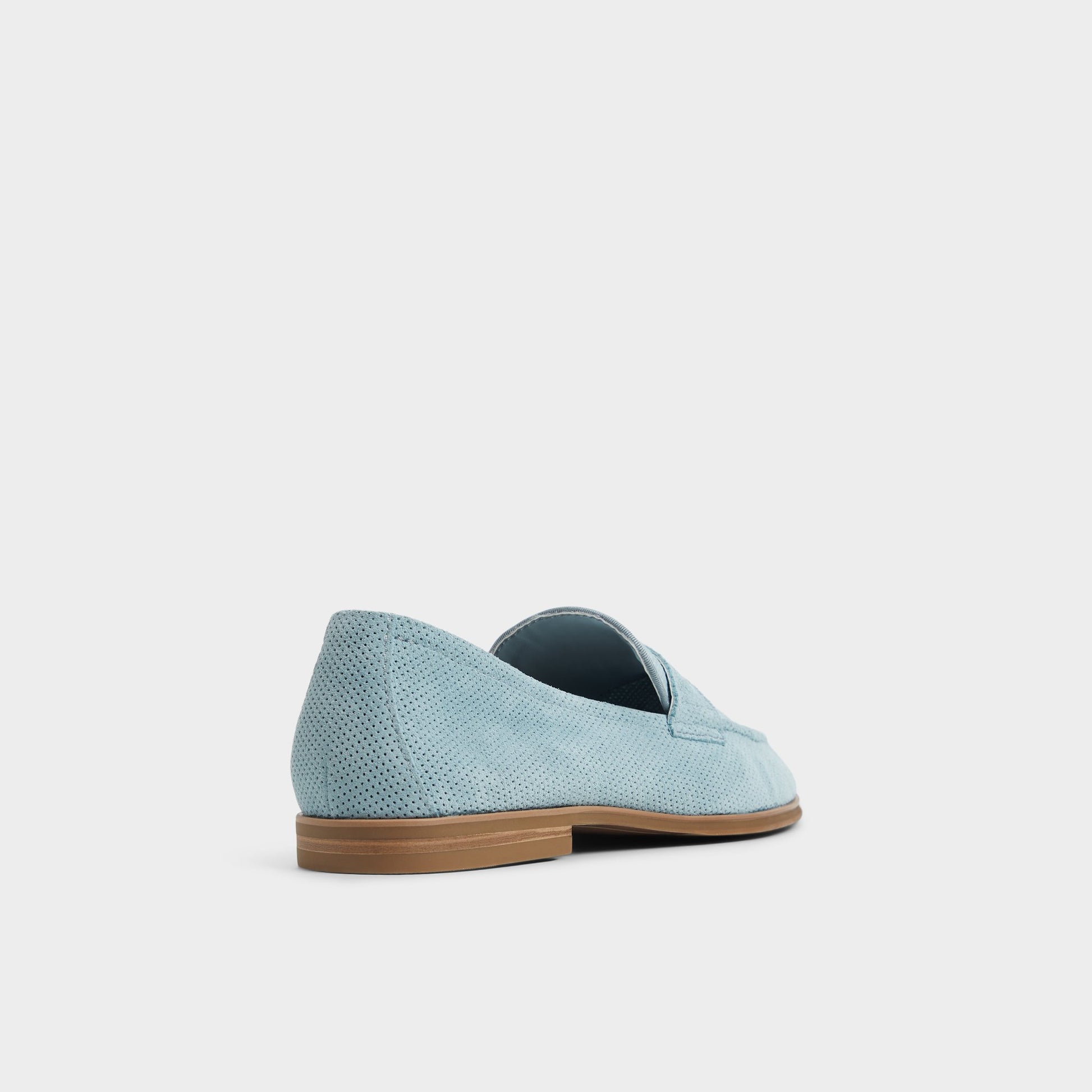 Three-quarter angle of Light Blue Journey Loafer's back side