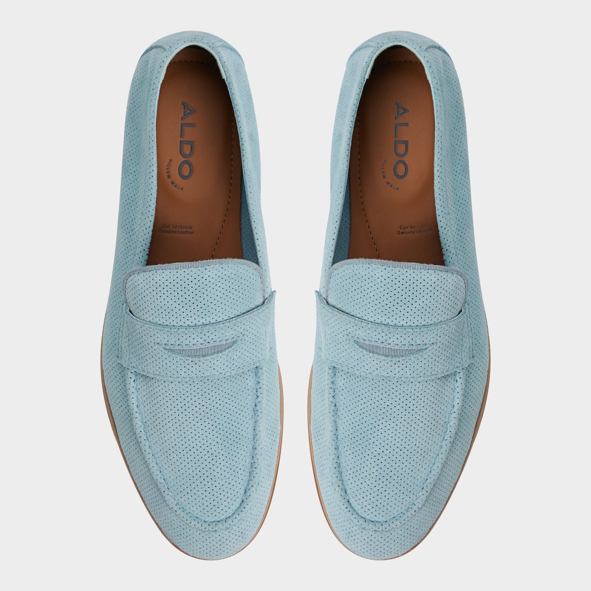 Top-down view of the Light Blue Journey Loafer