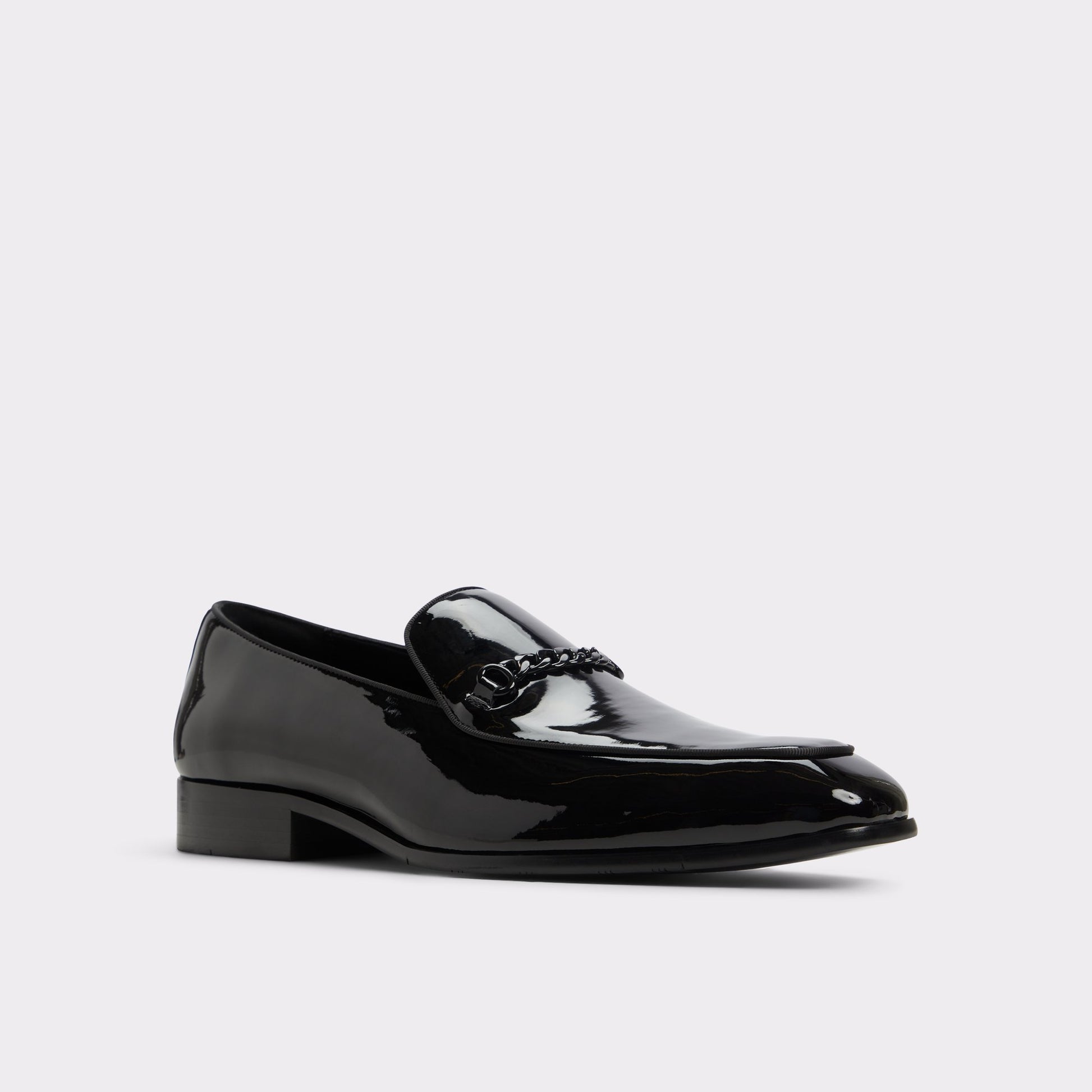 Three-quarter angle of Black Umo Loafer's front side