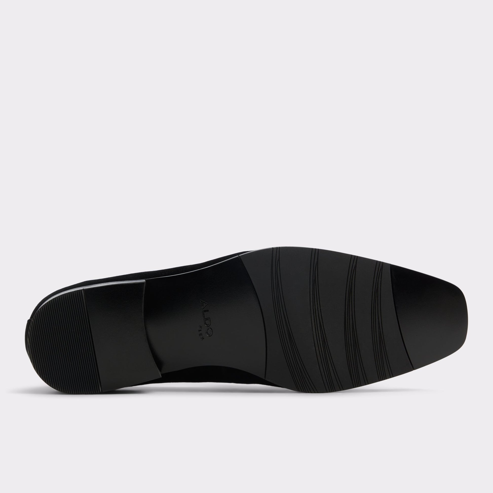 View of Open Black Umo Loafer's sole