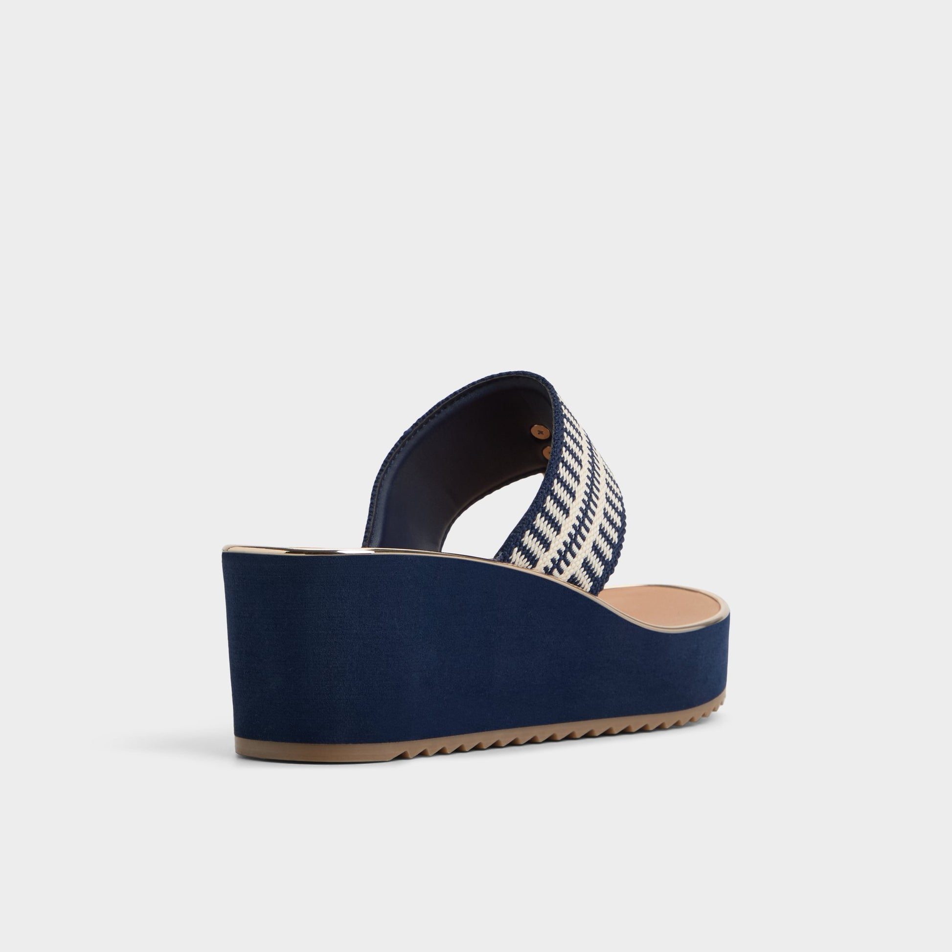 Three-quarter angle of Bright Multi Penelopy Wedge sandal's back side