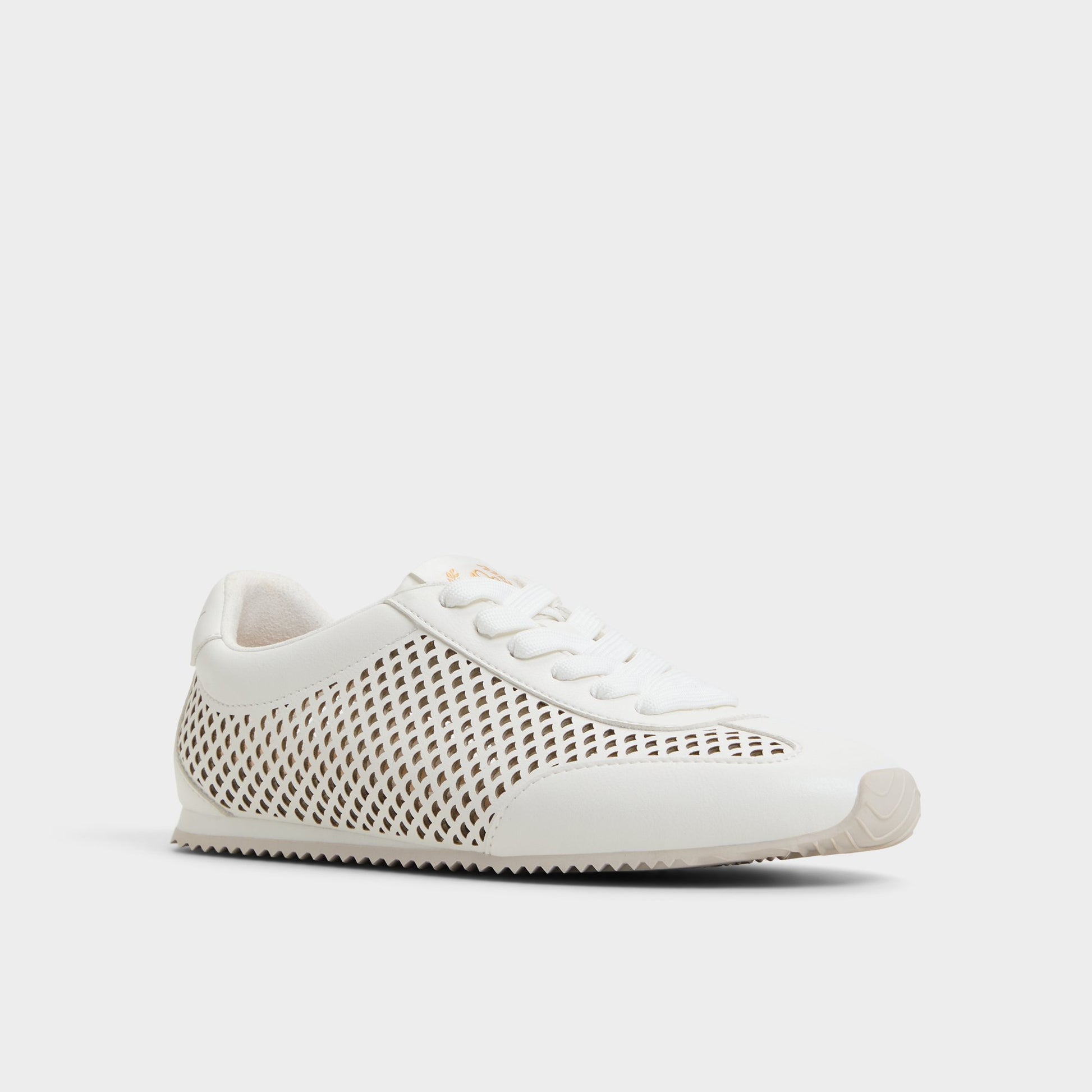 Three-quarter angle of Open White Carefree Jogger sneaker's front side