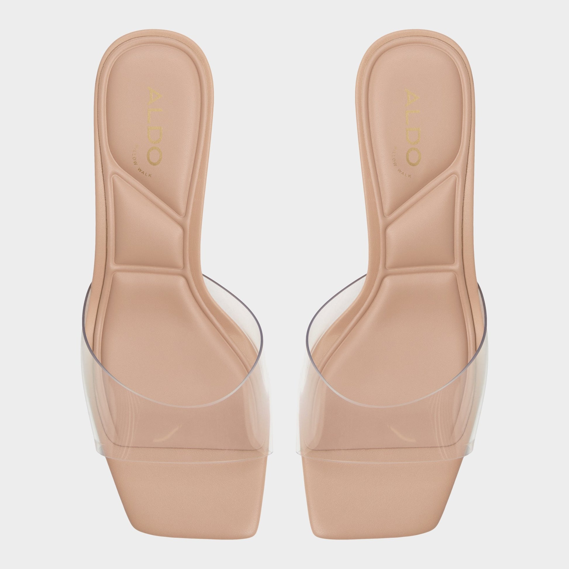 Top-down view of the Tan Enchanting Heeled mule