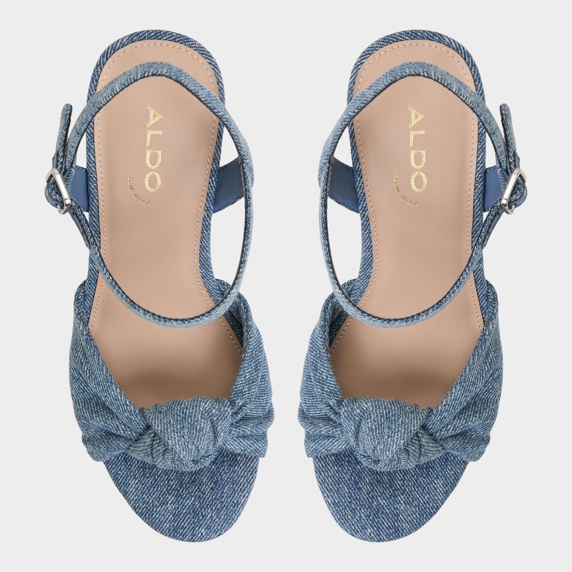 Top-down view of the Blue Combo Ulialdan Strappy heeled sandal