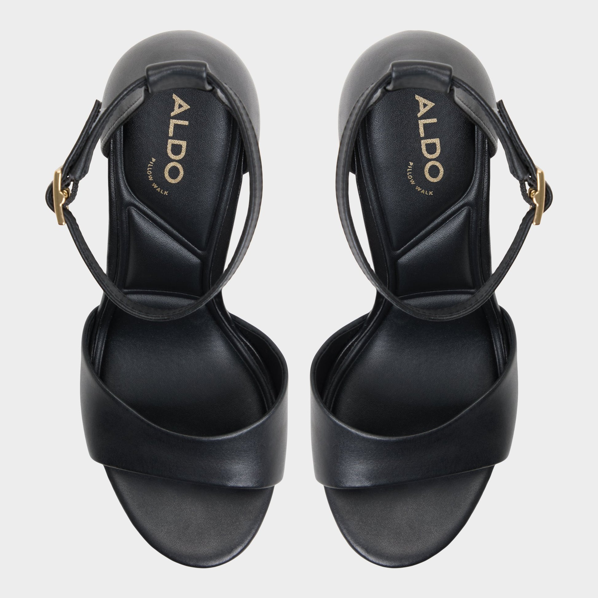 Top-down view of the Other Black Enaegyn2.0 Strappy heeled sandal