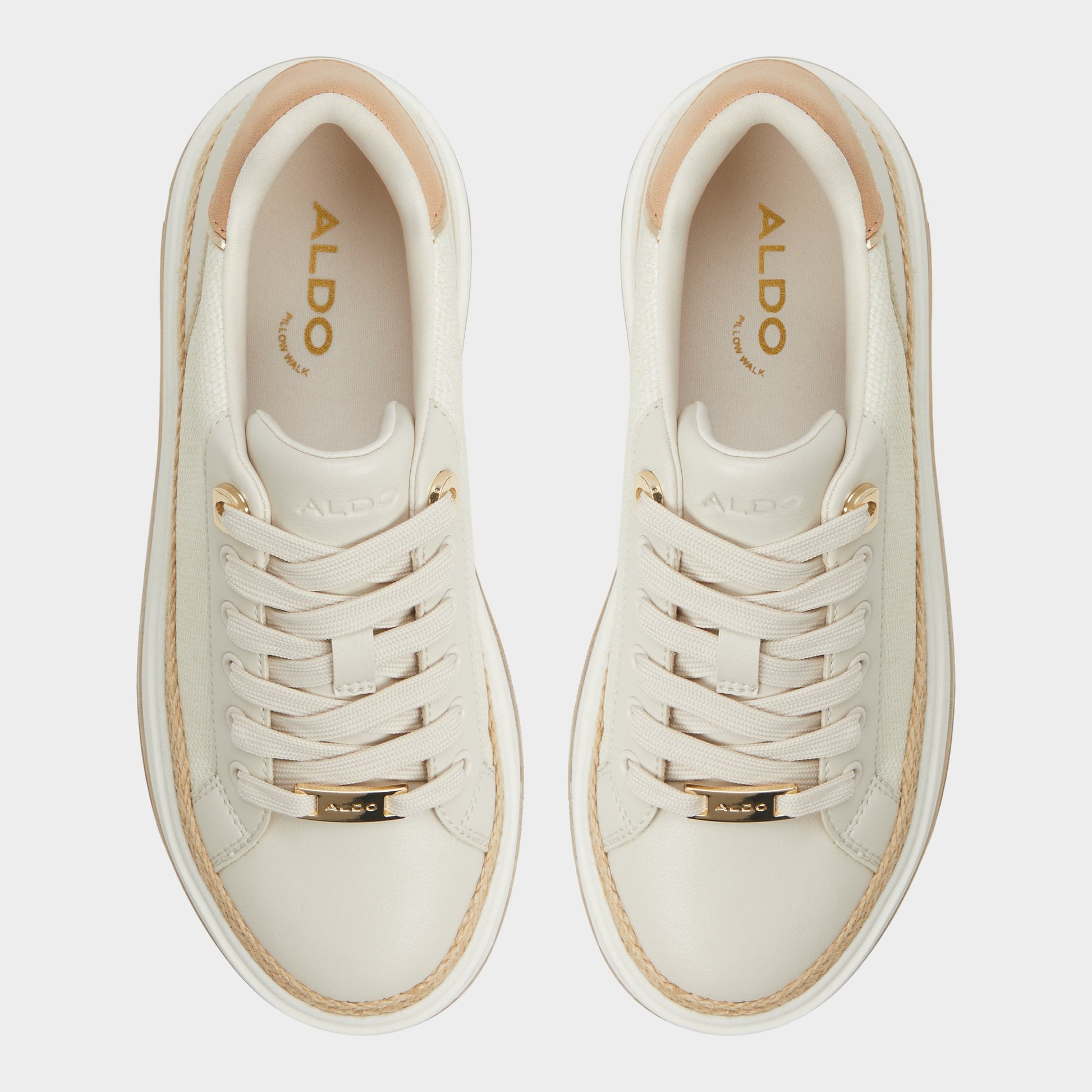 Top-down view of the Cream Garelia Wedge sneaker