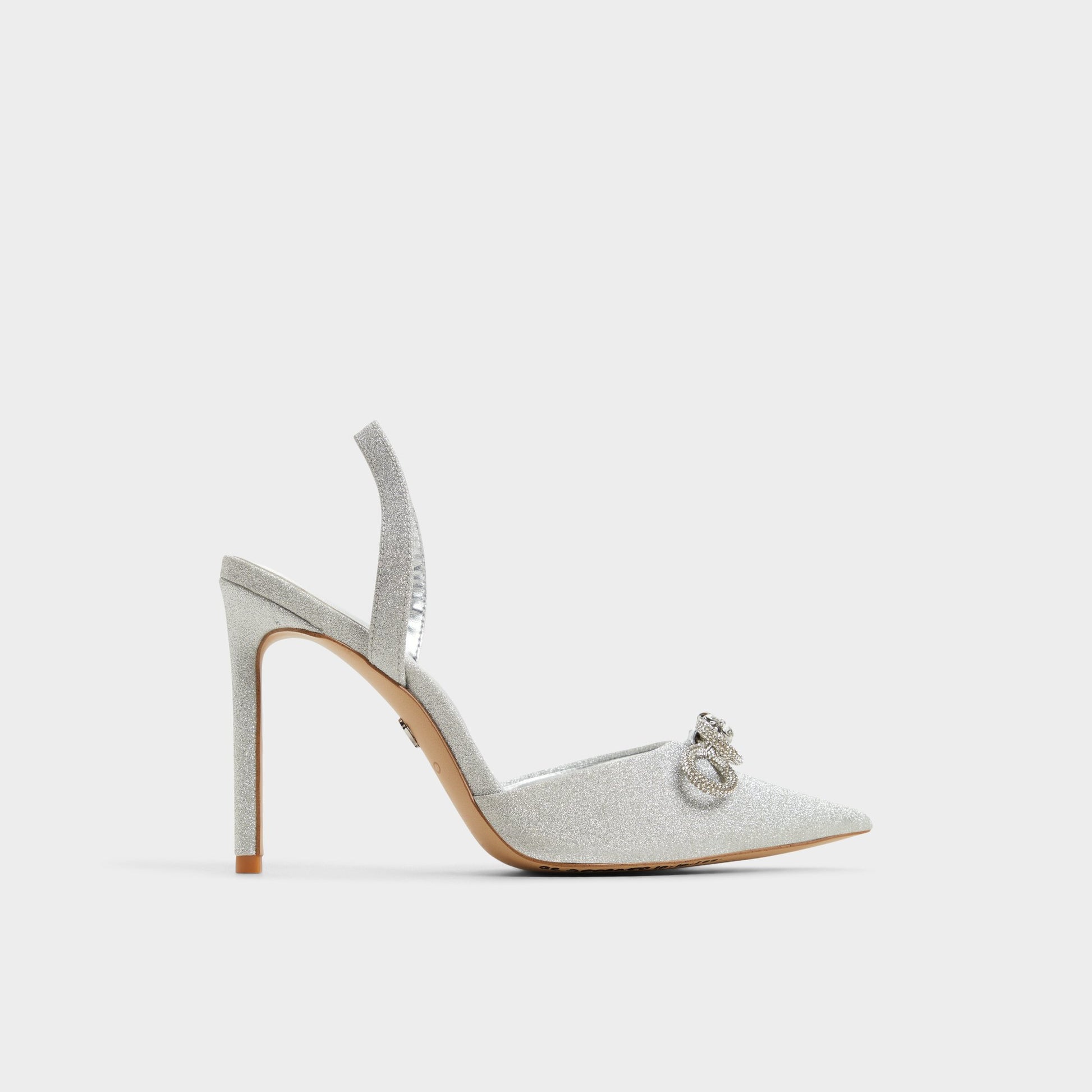 Main View of Silver Addie Slingback heel for Womens