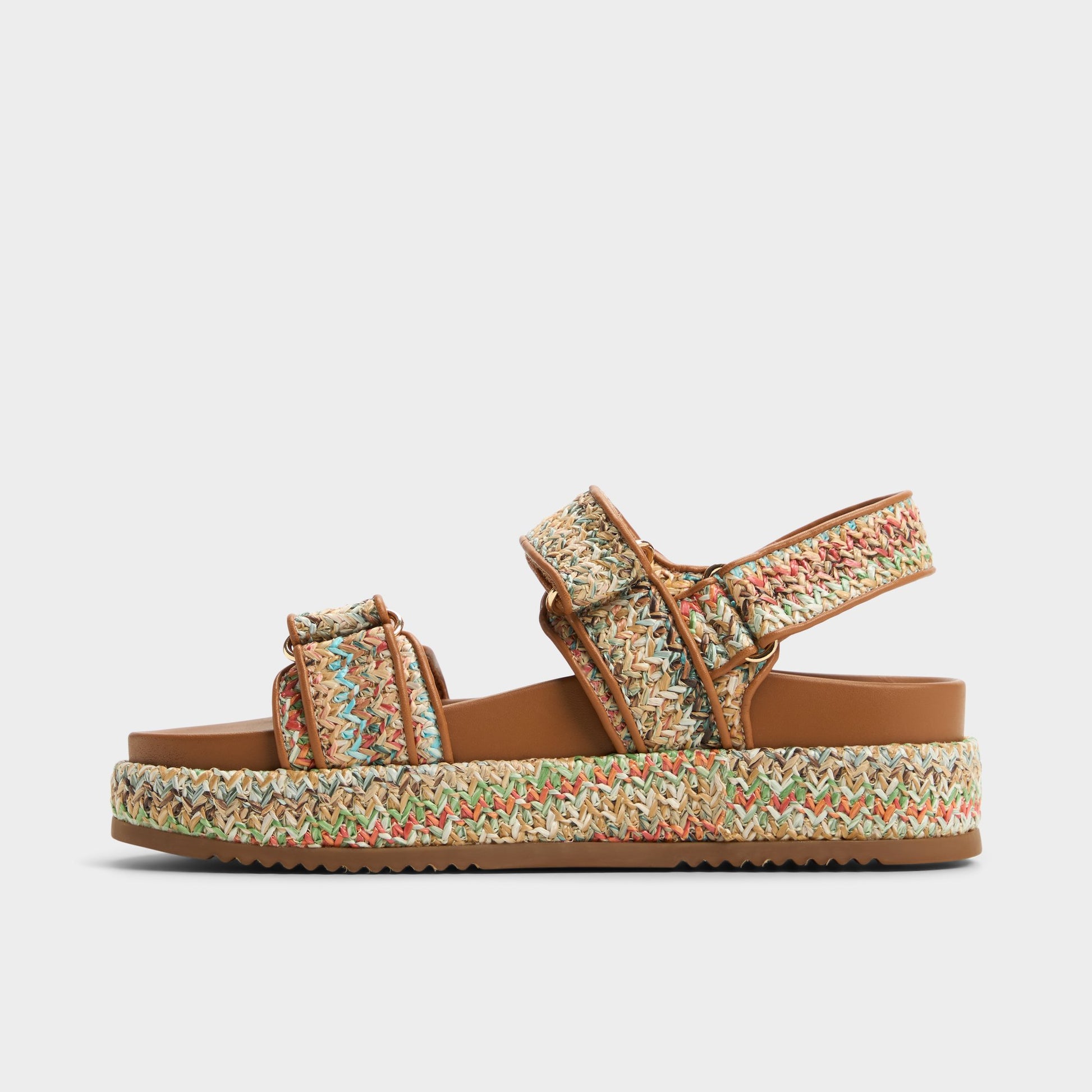Side view of Bright Multi Sunhaven Footbed sandal