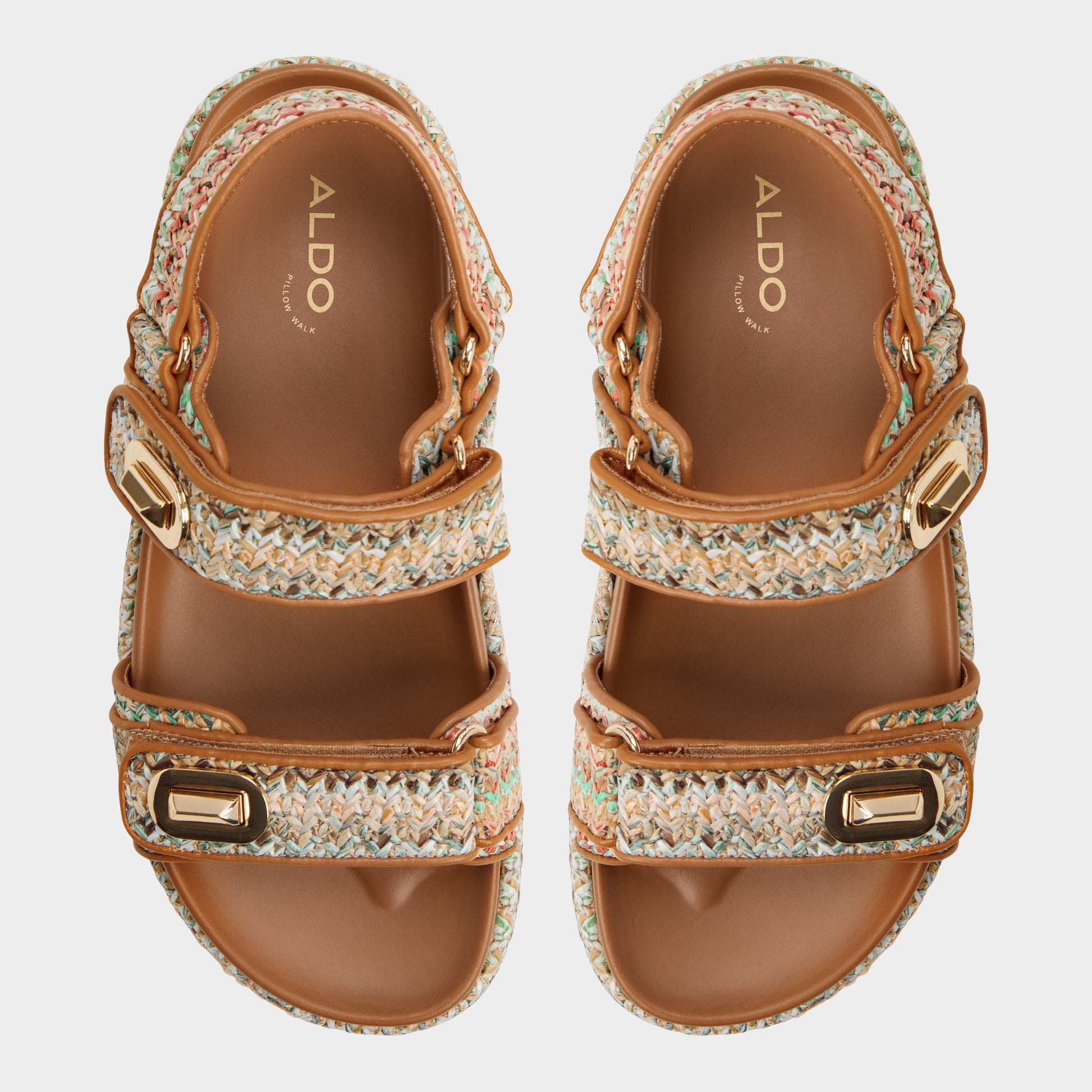 Top-down view of the Bright Multi Sunhaven Footbed sandal