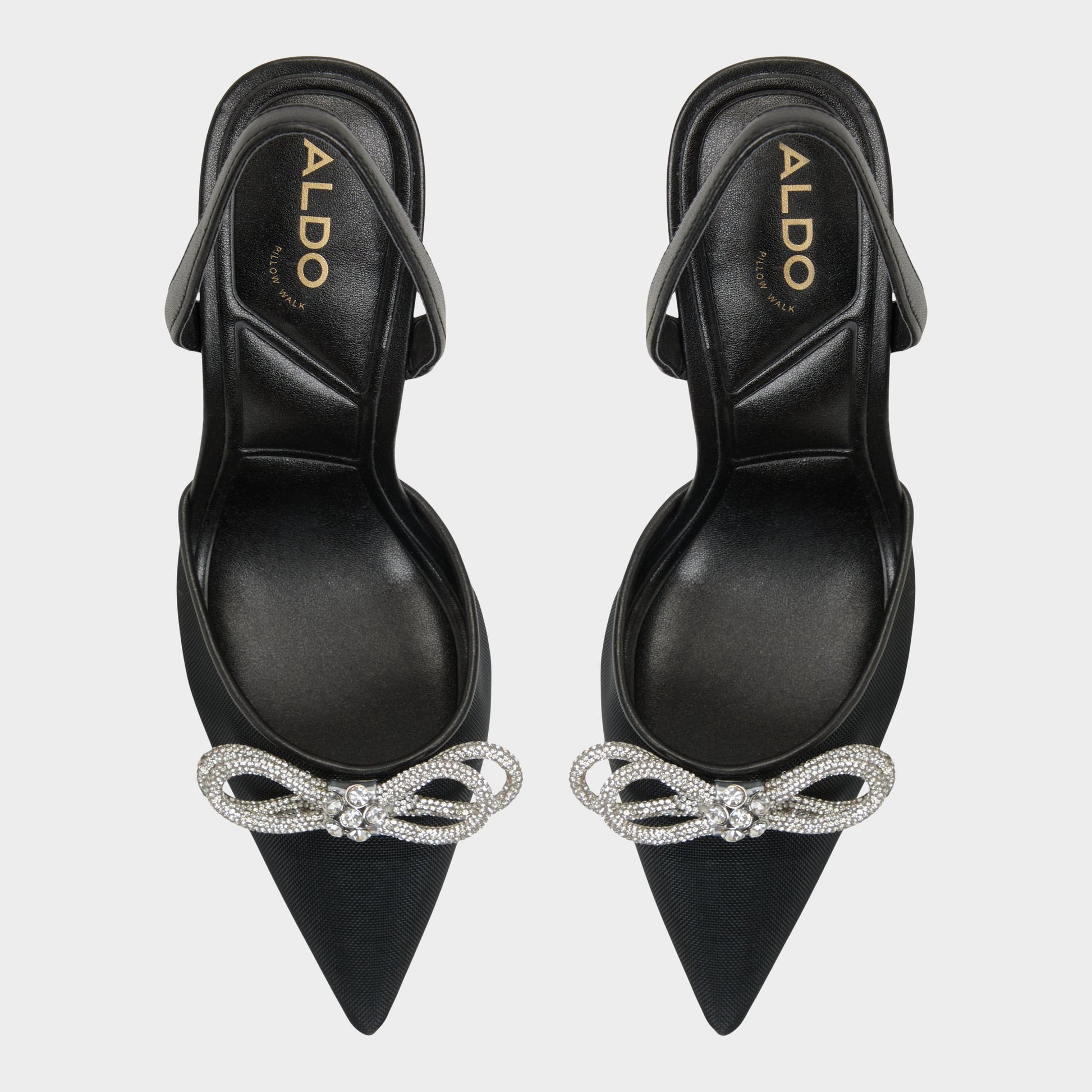 Top-down view of the Black Addie Slingback heel