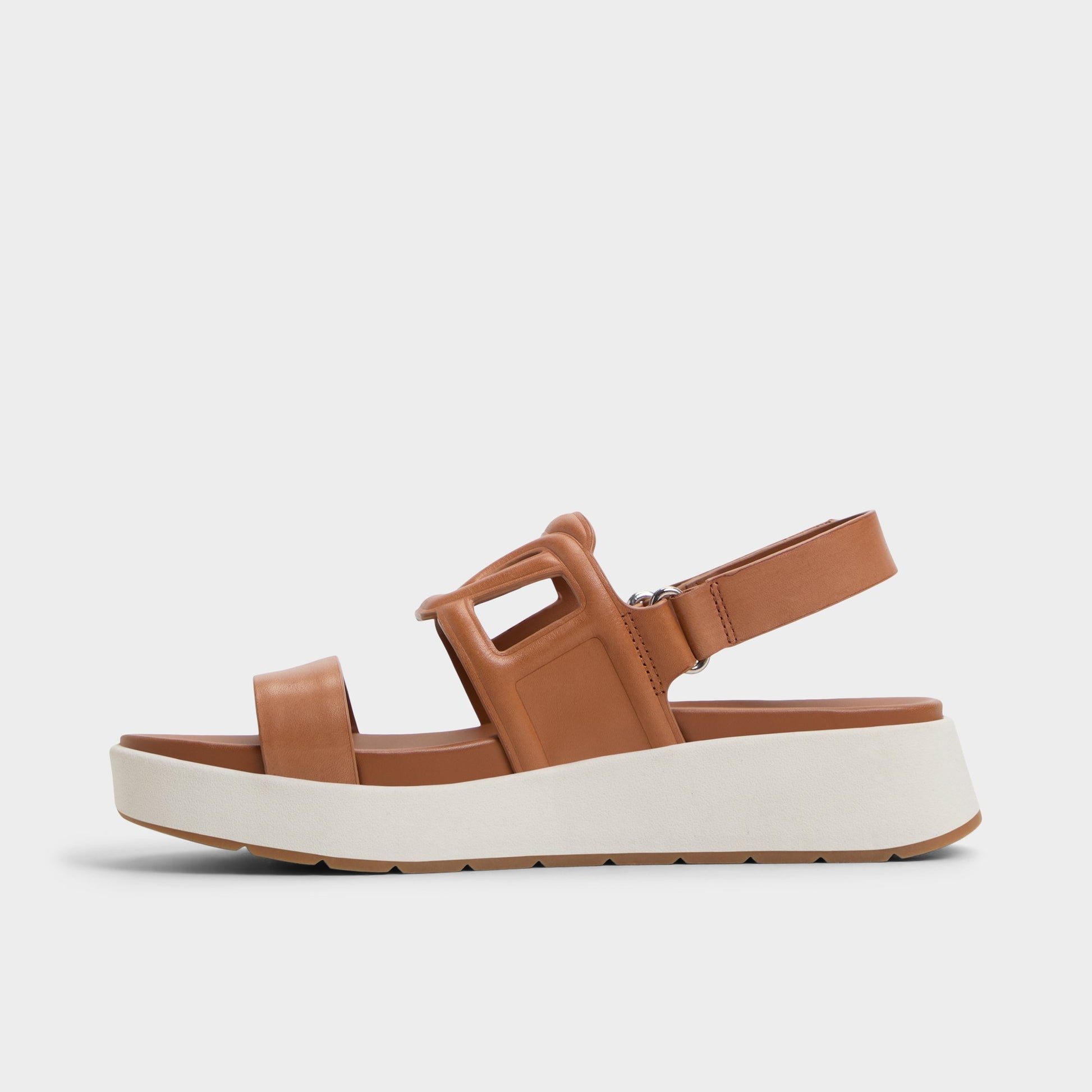 Side view of Medium Brown Onuvia Footbed sandal