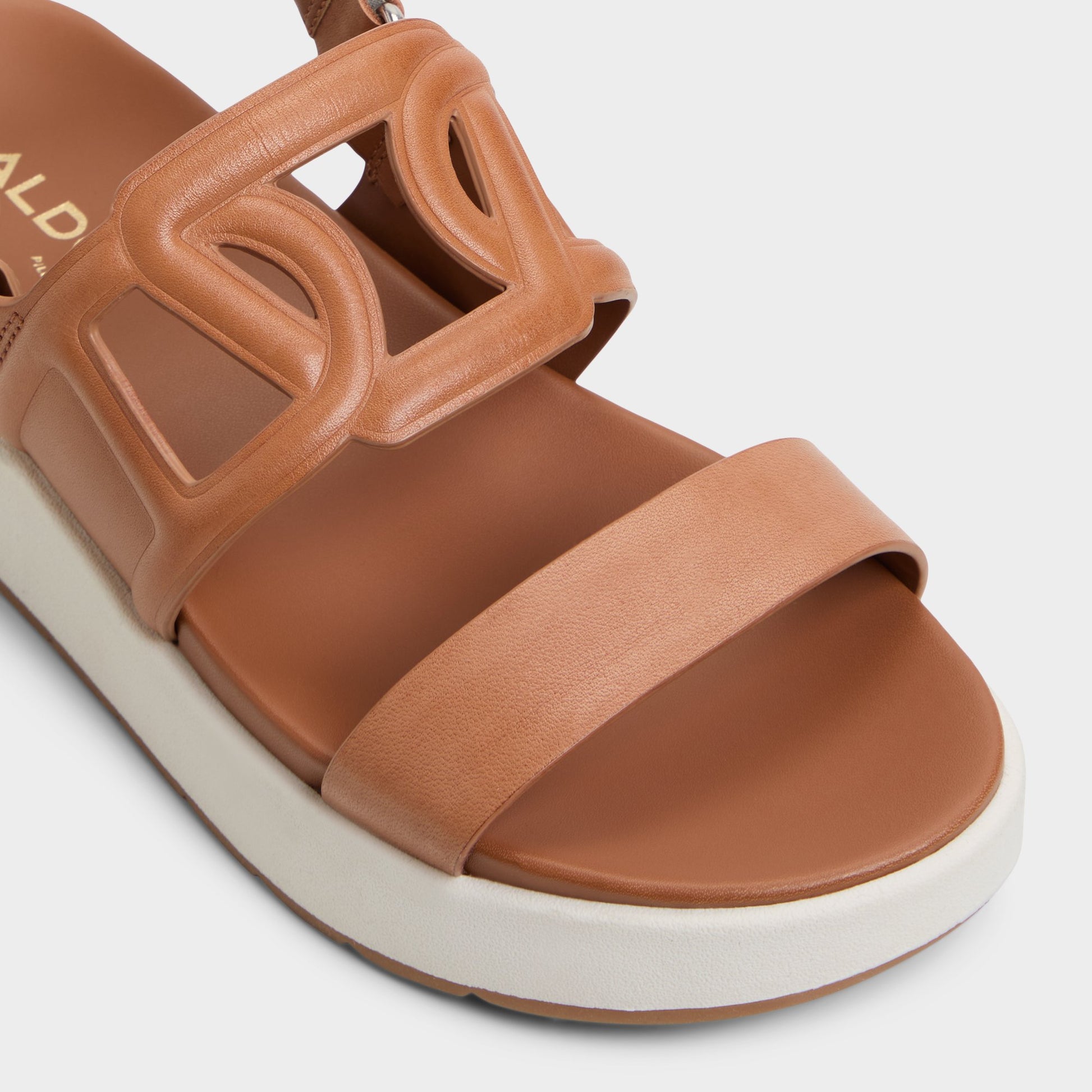 Close-up of the Medium Brown Onuvia Footbed sandal