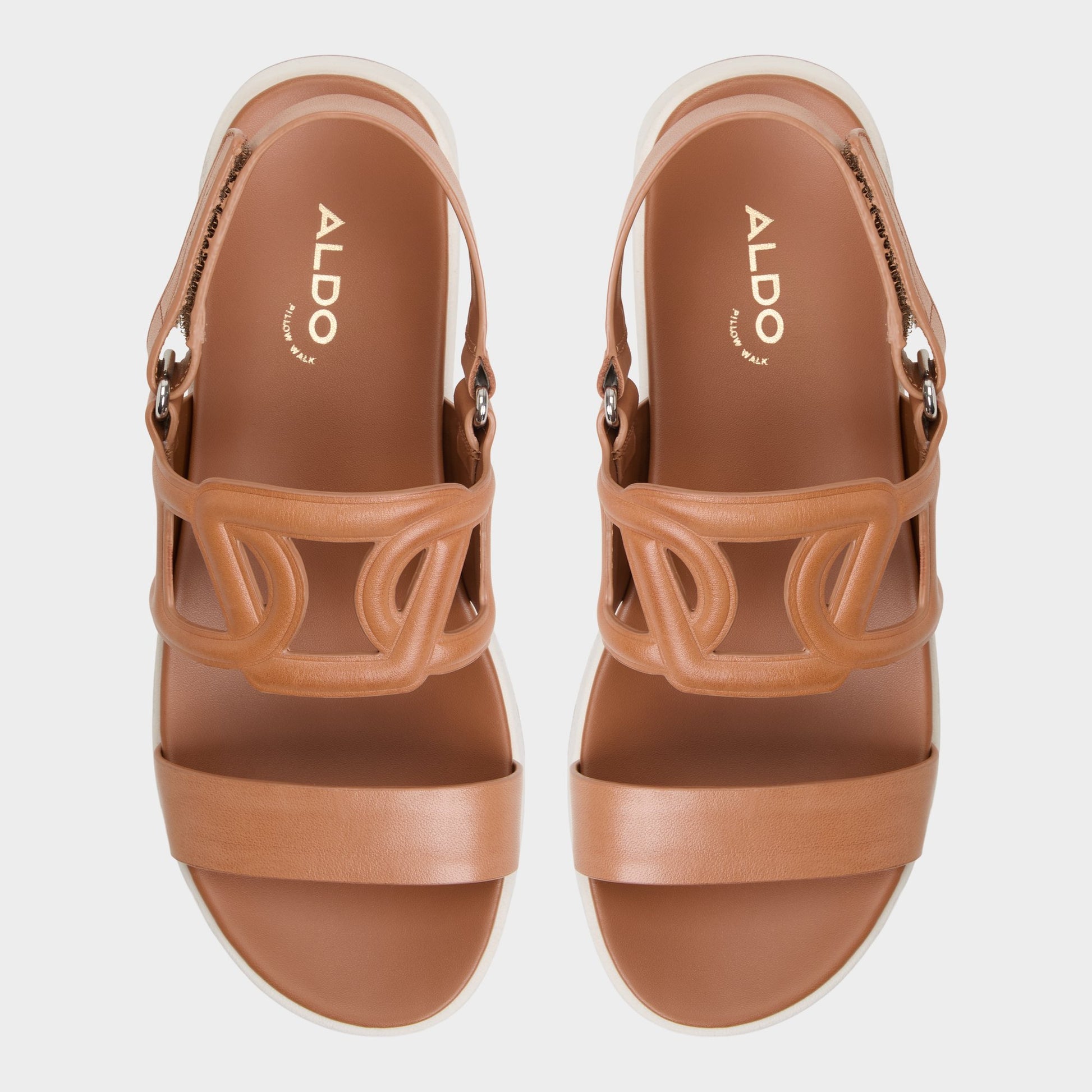 Top-down view of the Medium Brown Onuvia Footbed sandal