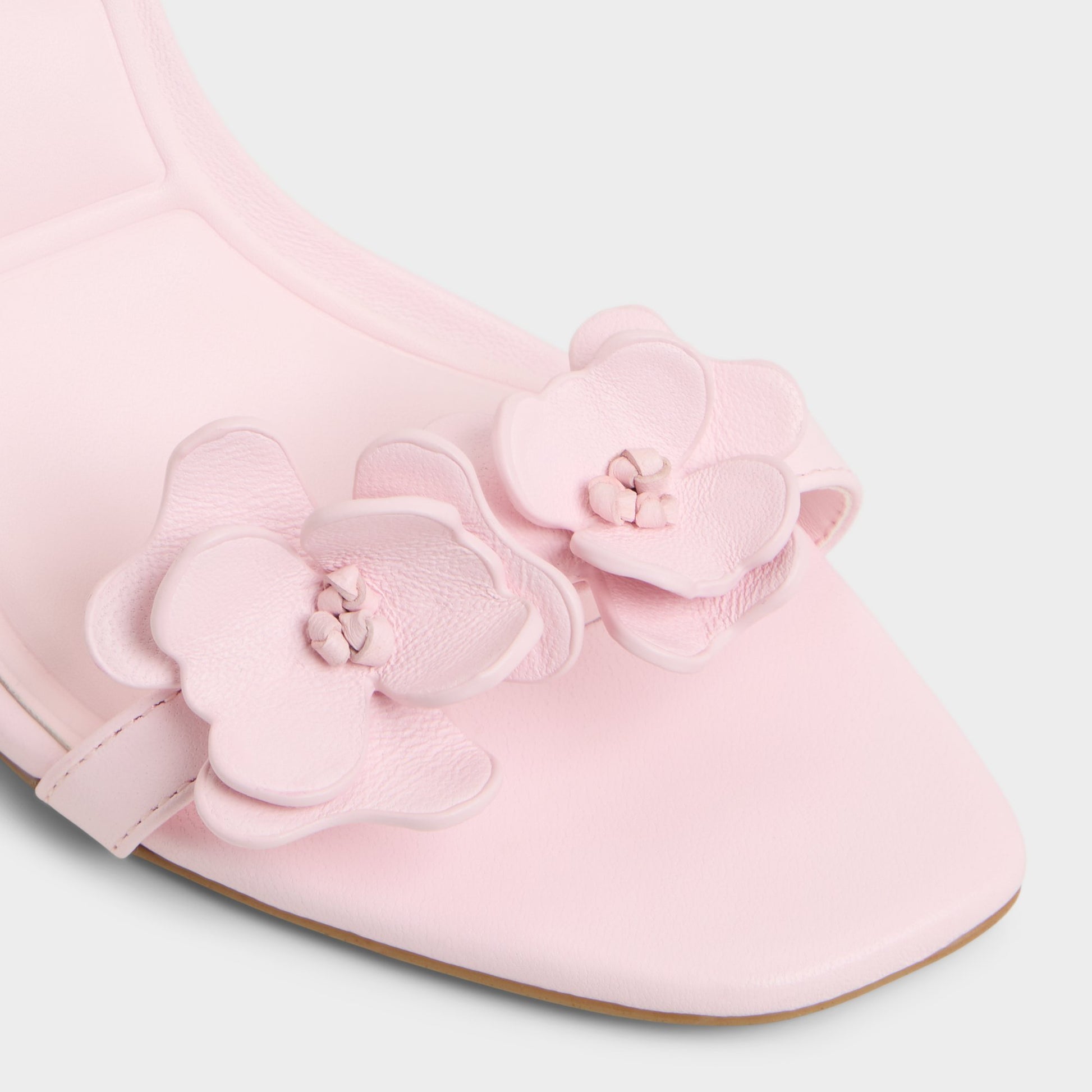 Close-up of the Light Pink Daisylily Strappy heeled sandal