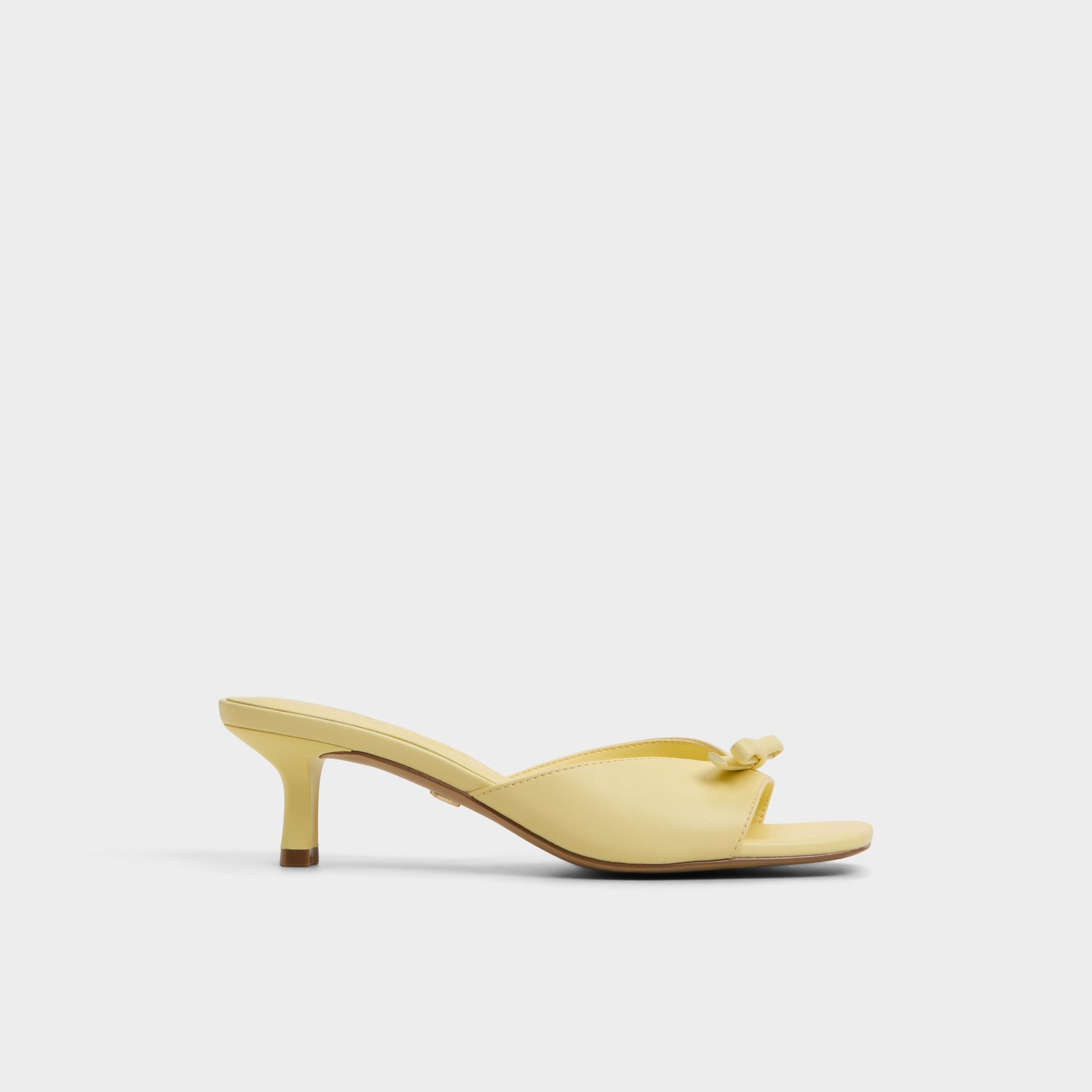 Main View of Light Yellow Belerose Heeled mule for Womens