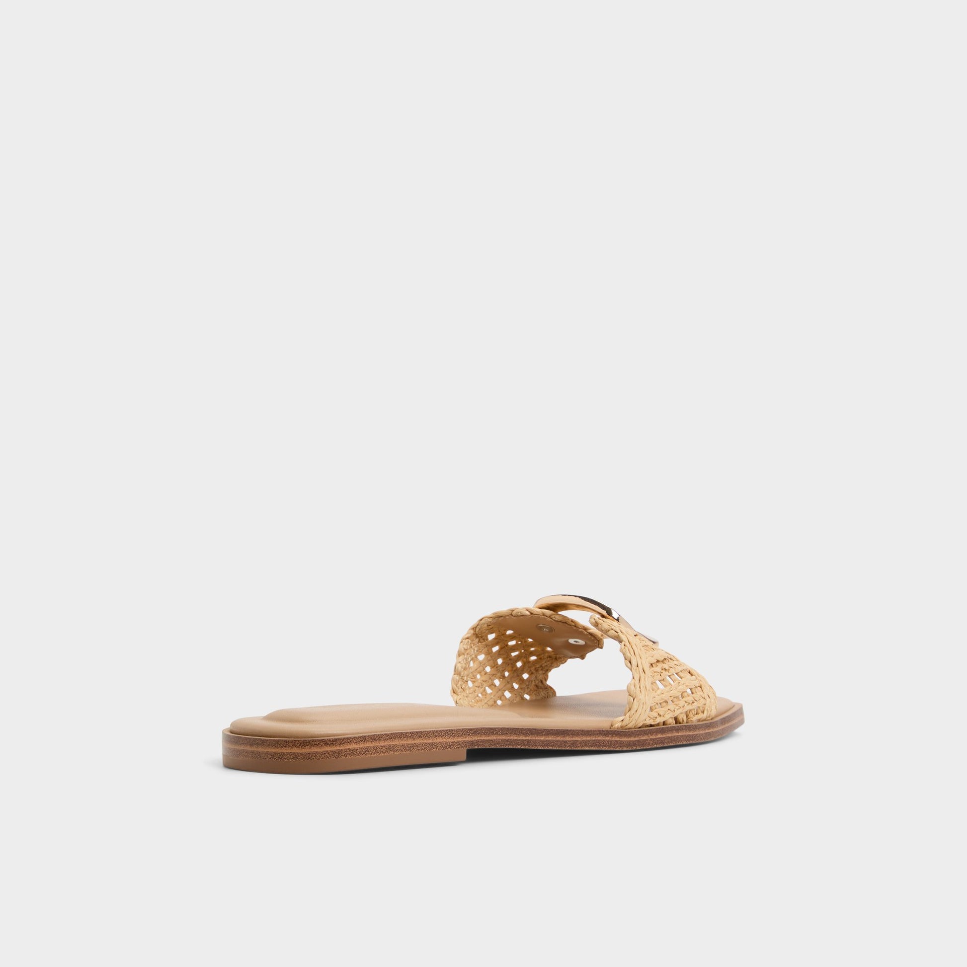 Three-quarter angle of Natural Tidella Slide sandal's back side