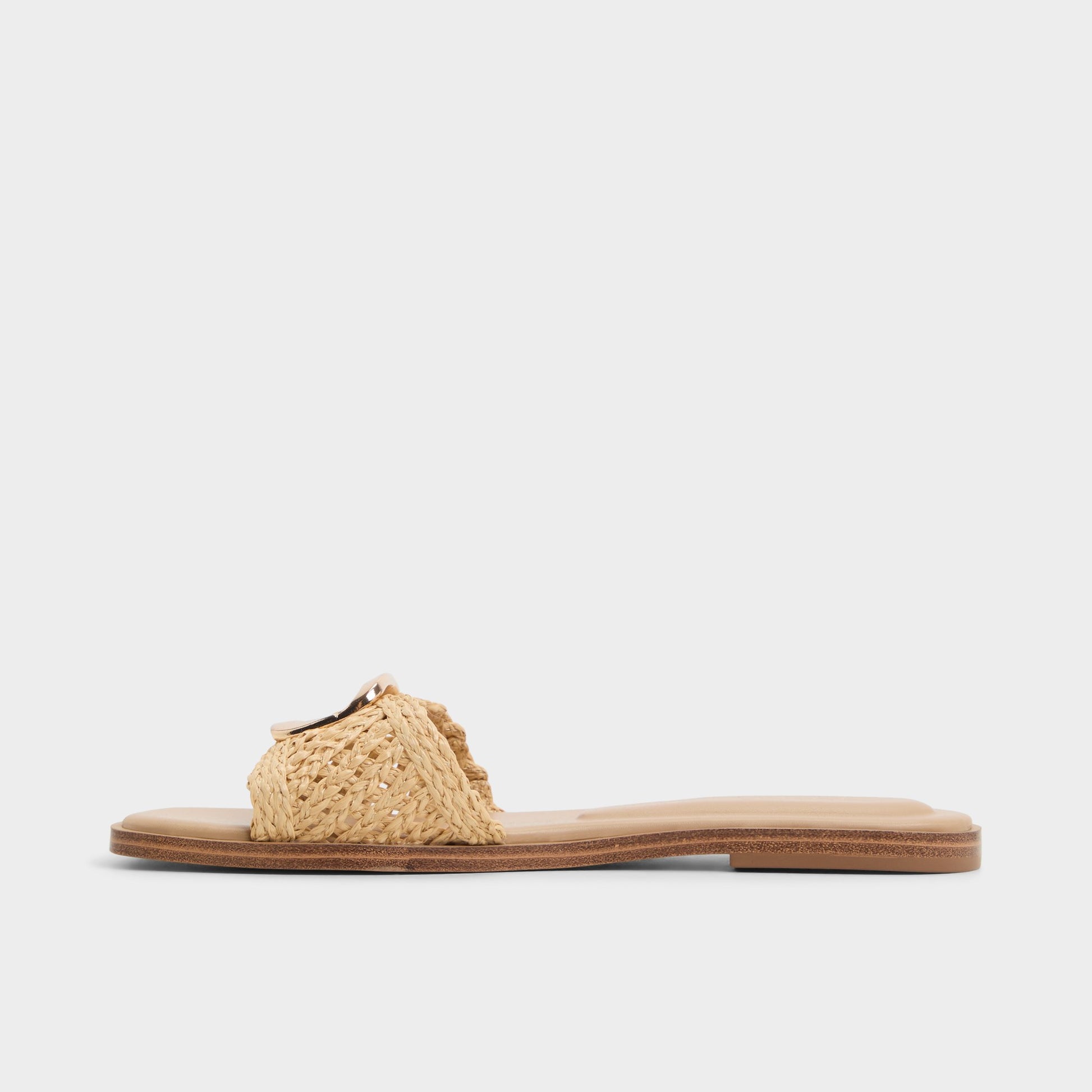 Side view of Natural Tidella Slide sandal