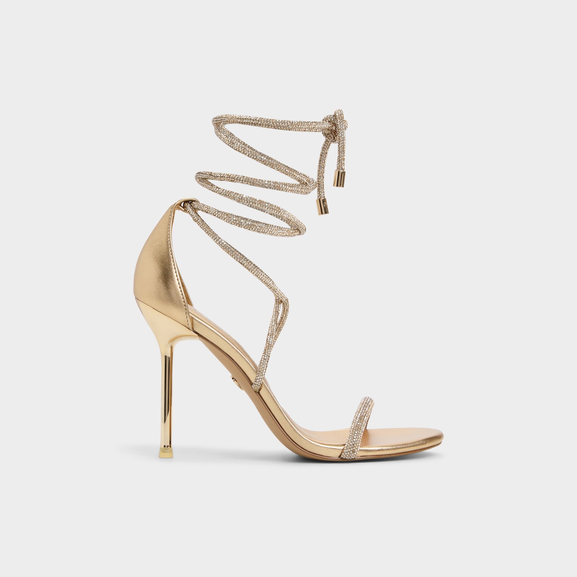 Main View of Gold Caladonia Strappy heeled sandal for Womens