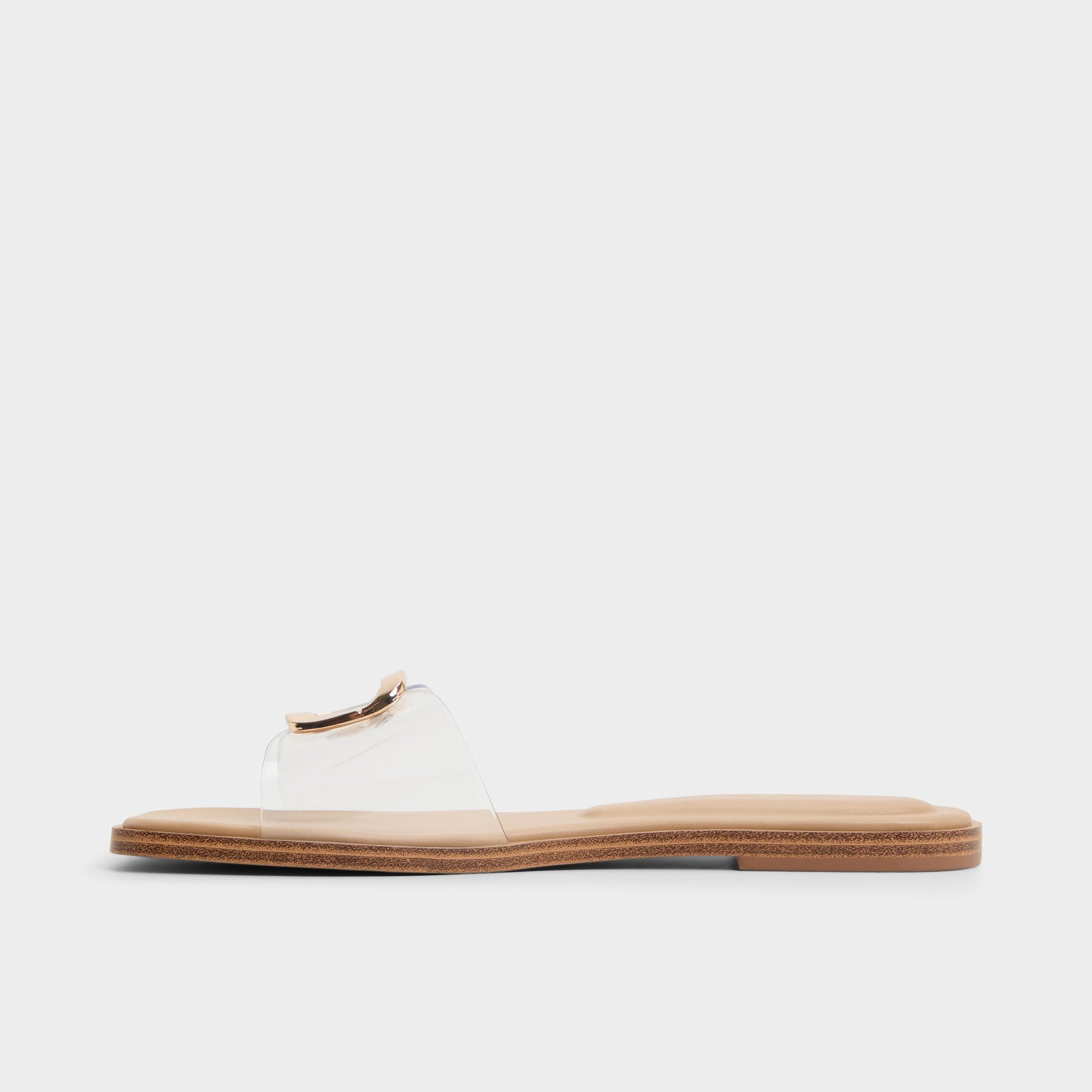 Side view of Clear Tidella Slide sandal