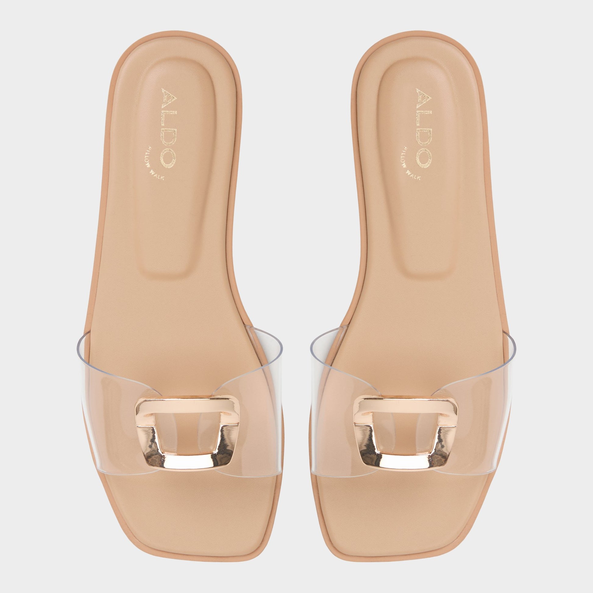 Top-down view of the Clear Tidella Slide sandal