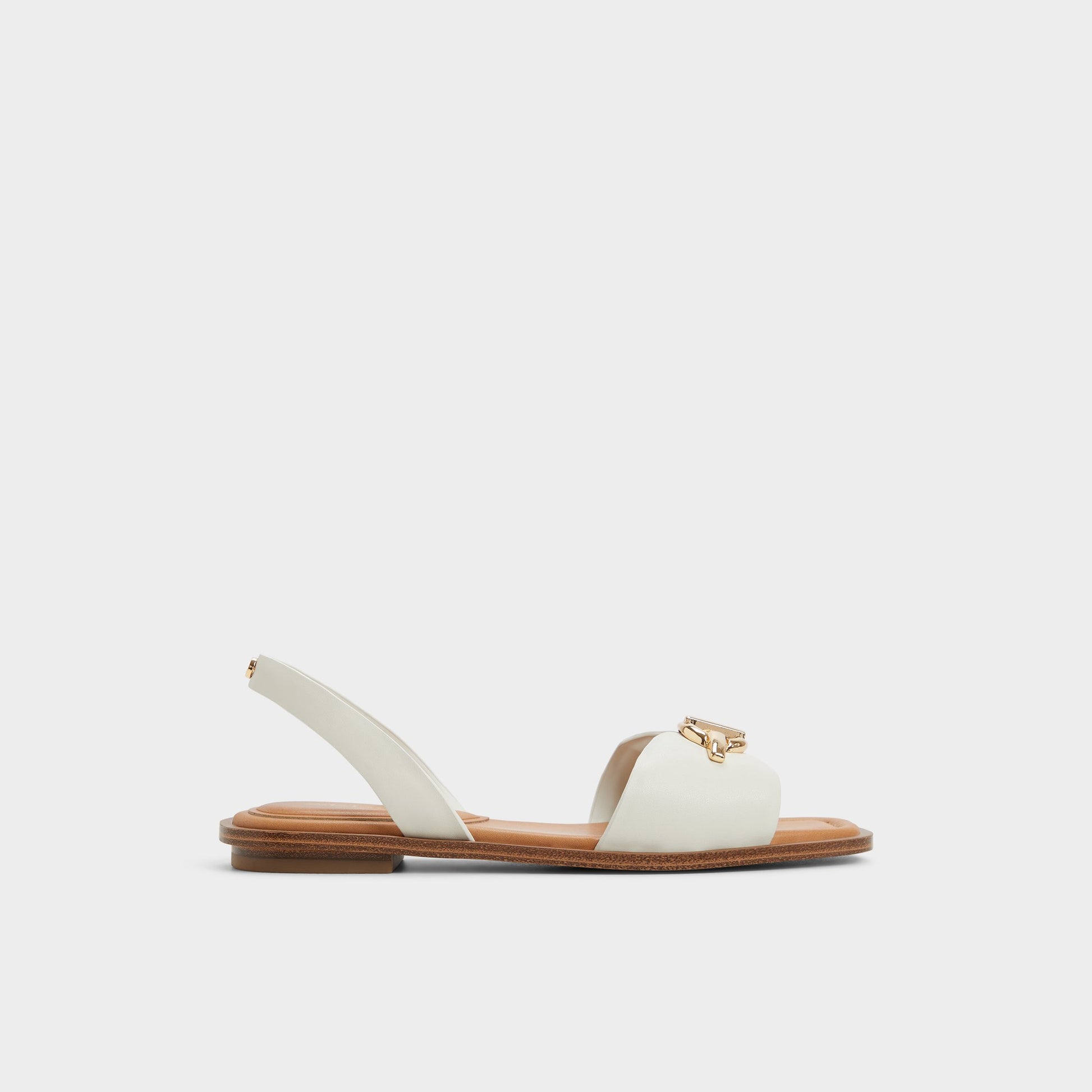 Main View of White/bone Goassi Flat sandal for Womens