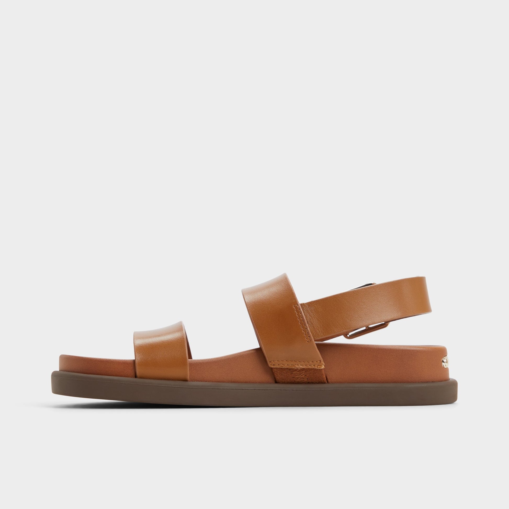 Side view of Medium Brown Laroisean Footbed sandal