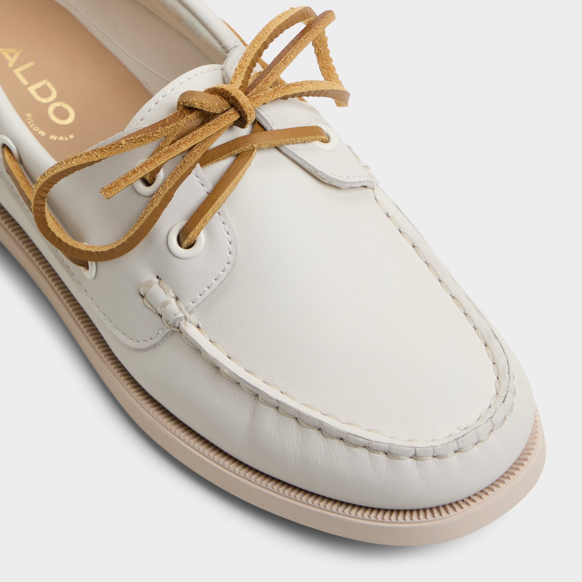 Close-up of the White/Bone Harborchic Boat shoe