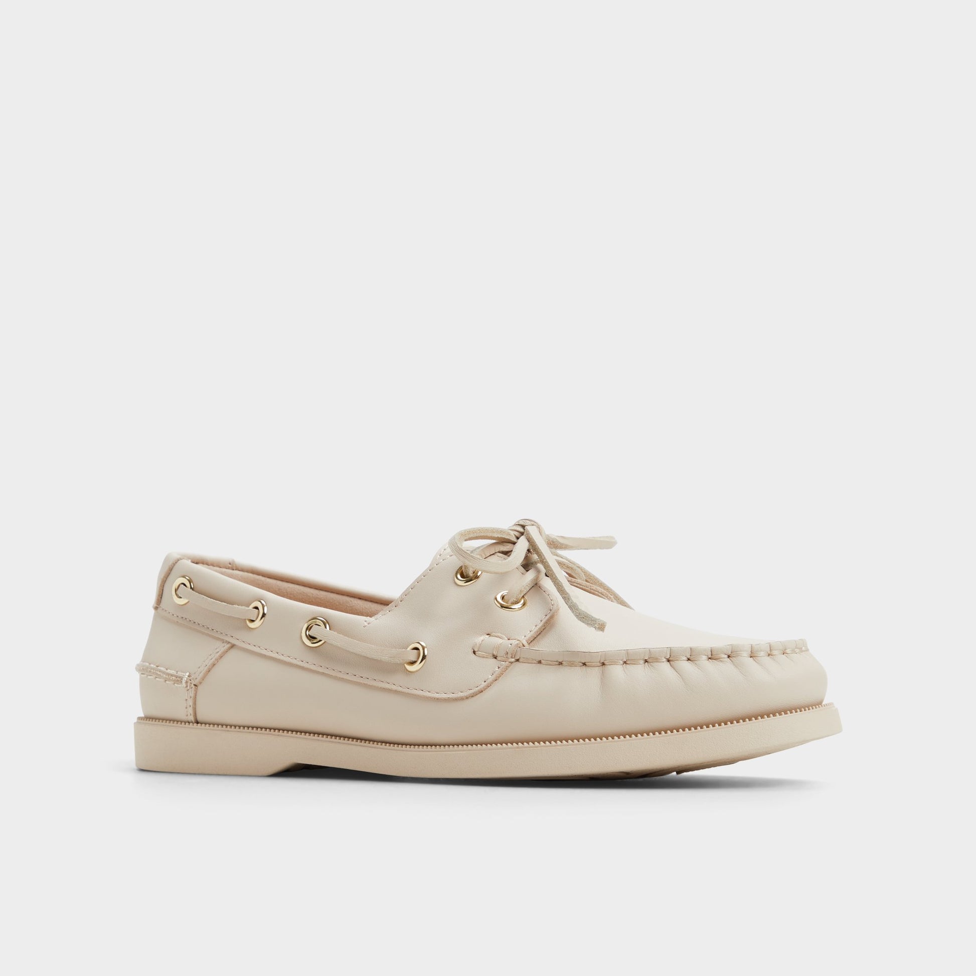 Three-quarter angle of Other Beige Harborchic Boat shoe's front side