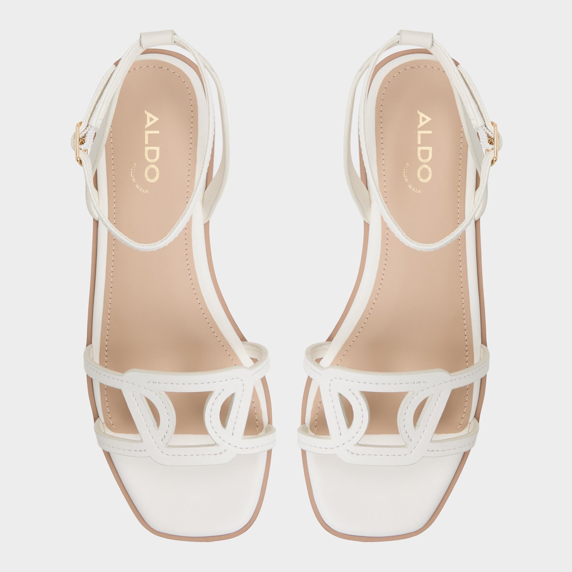 Top-down view of the White Greengrove Flat sandal