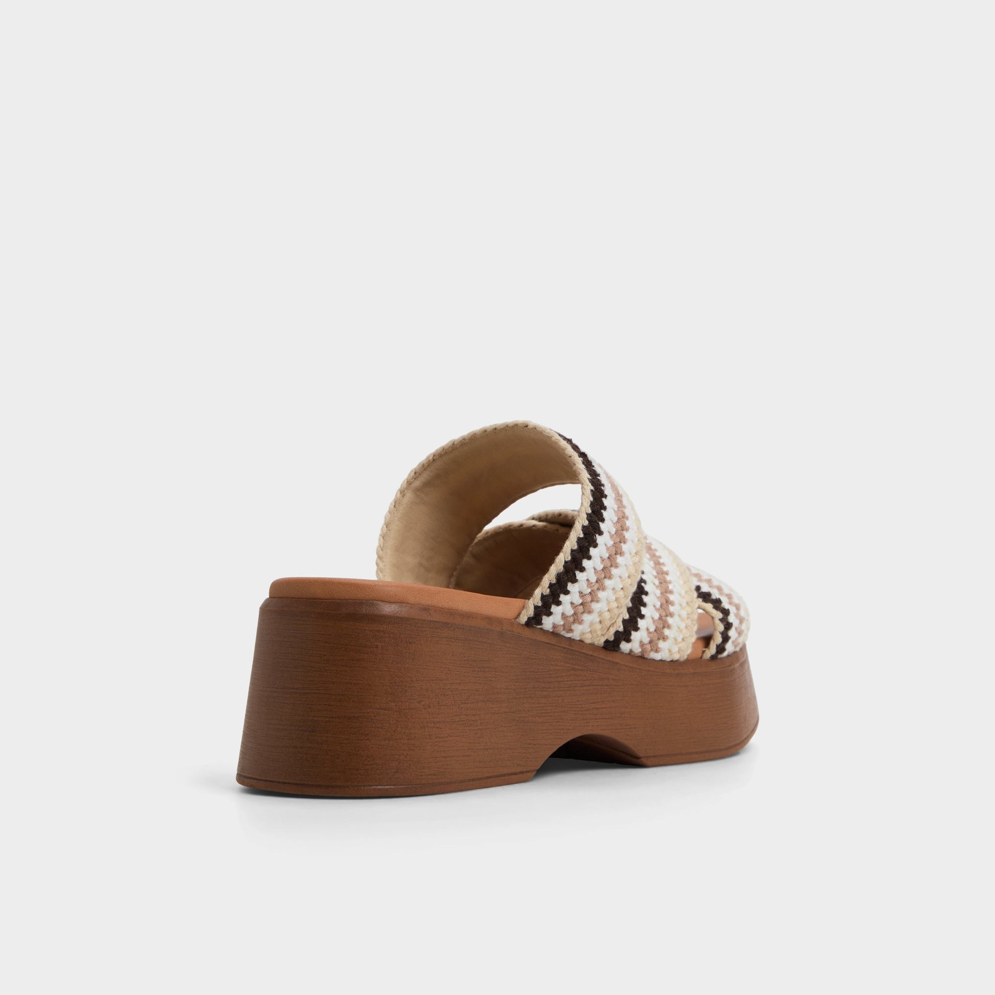 Three-quarter angle of Neutral Galadode Wedge sandal's back side
