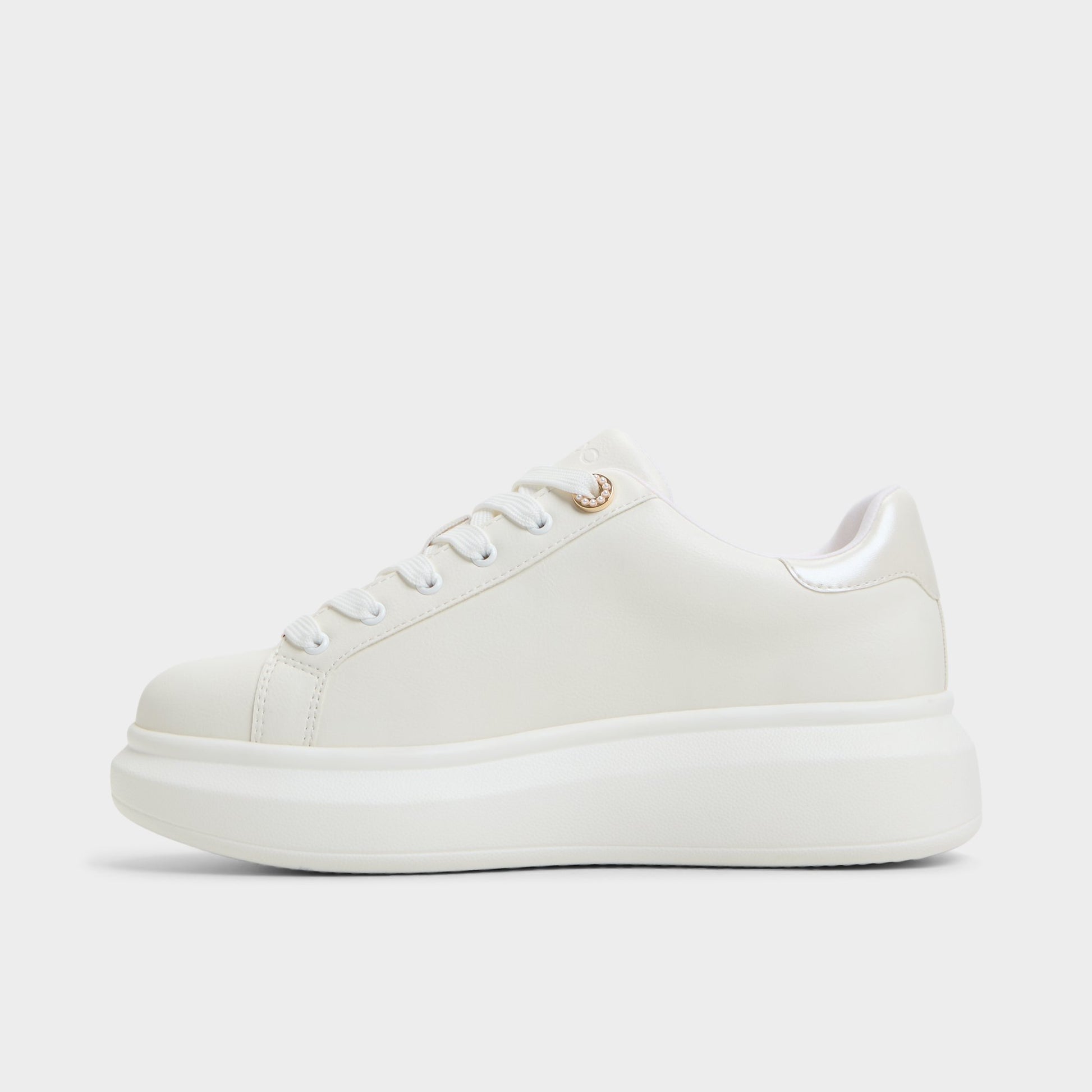 Side view of White/Multi Seafoam Low top sneaker