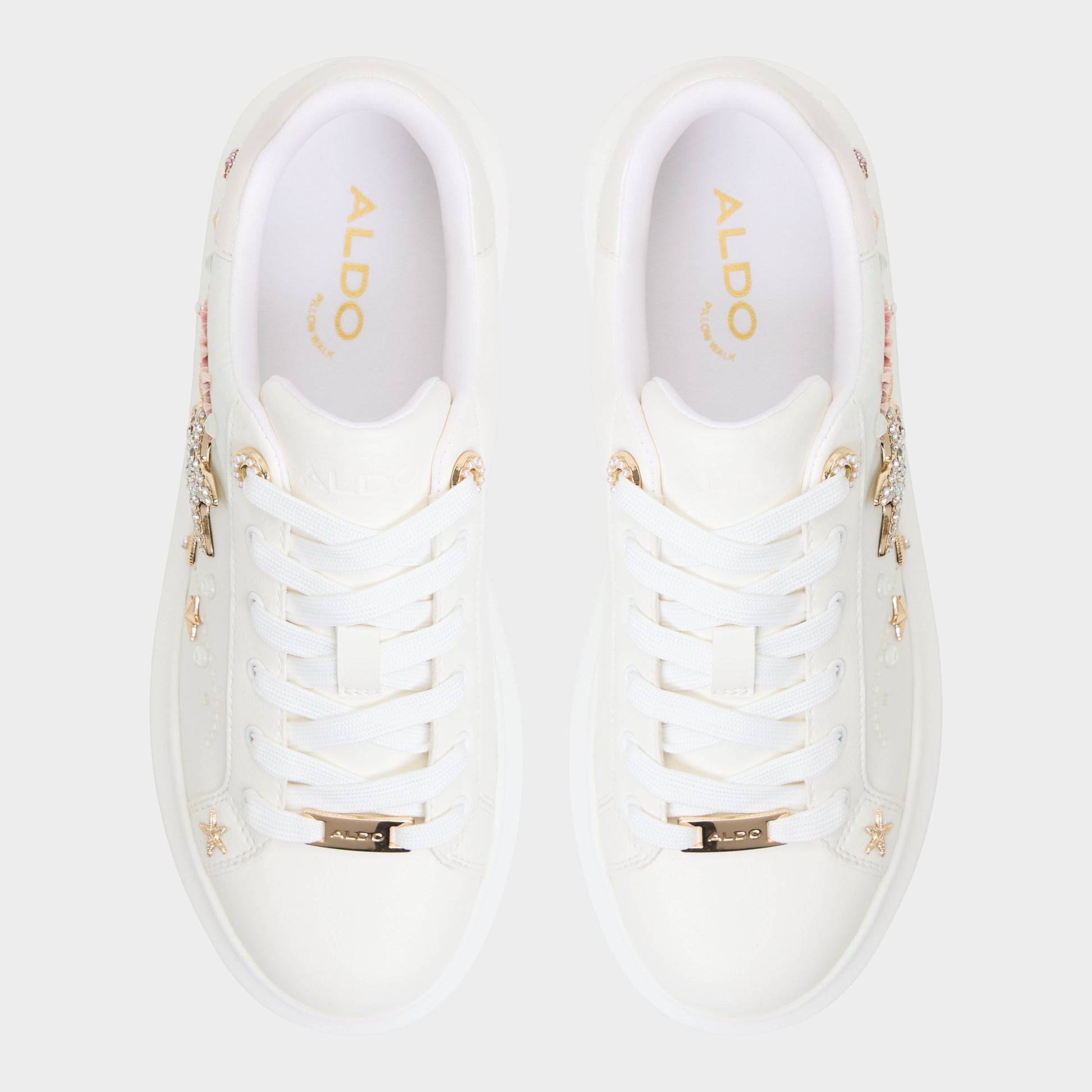 Top-down view of the White/Multi Seafoam Low top sneaker