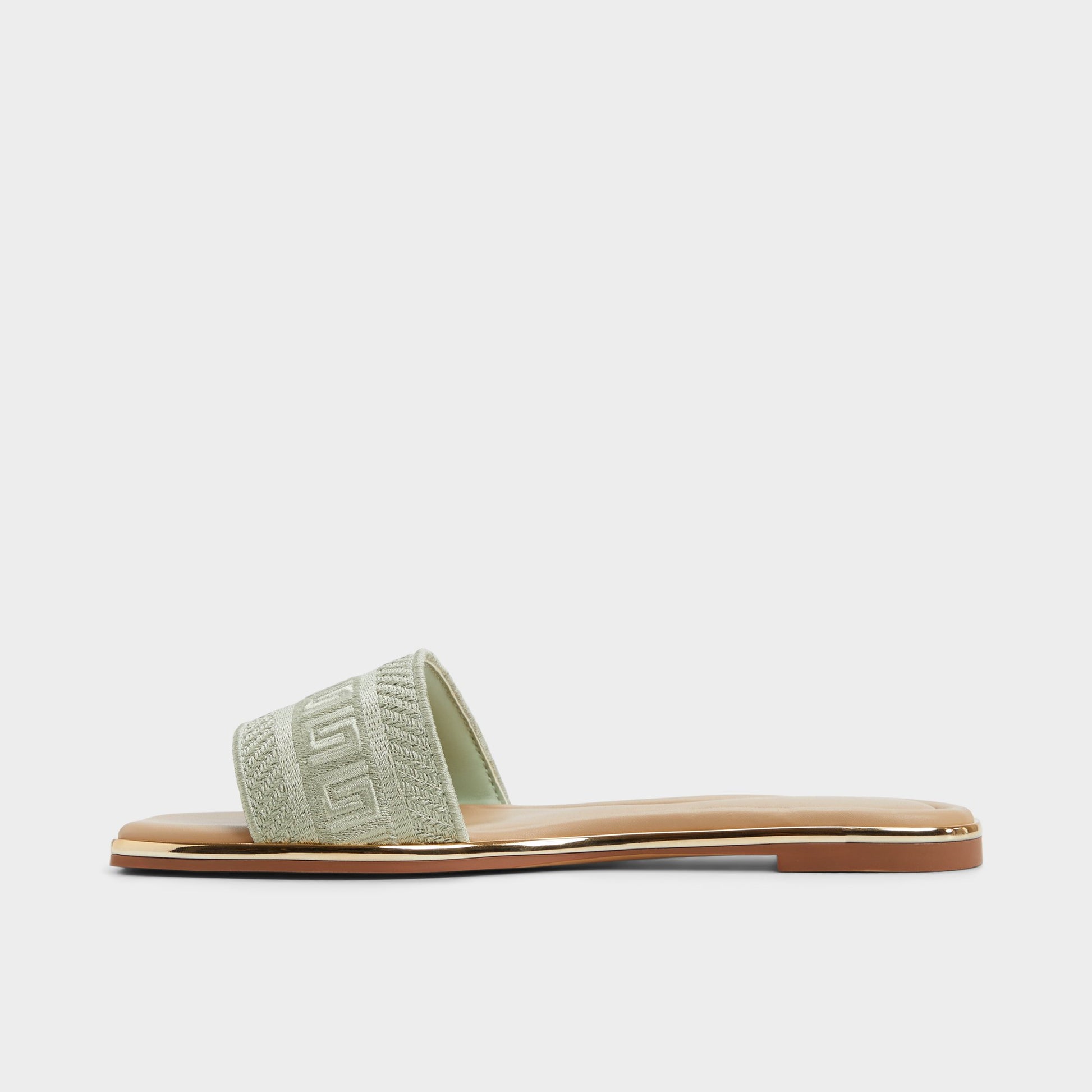 Side view of Other Green Oceania Slide sandal