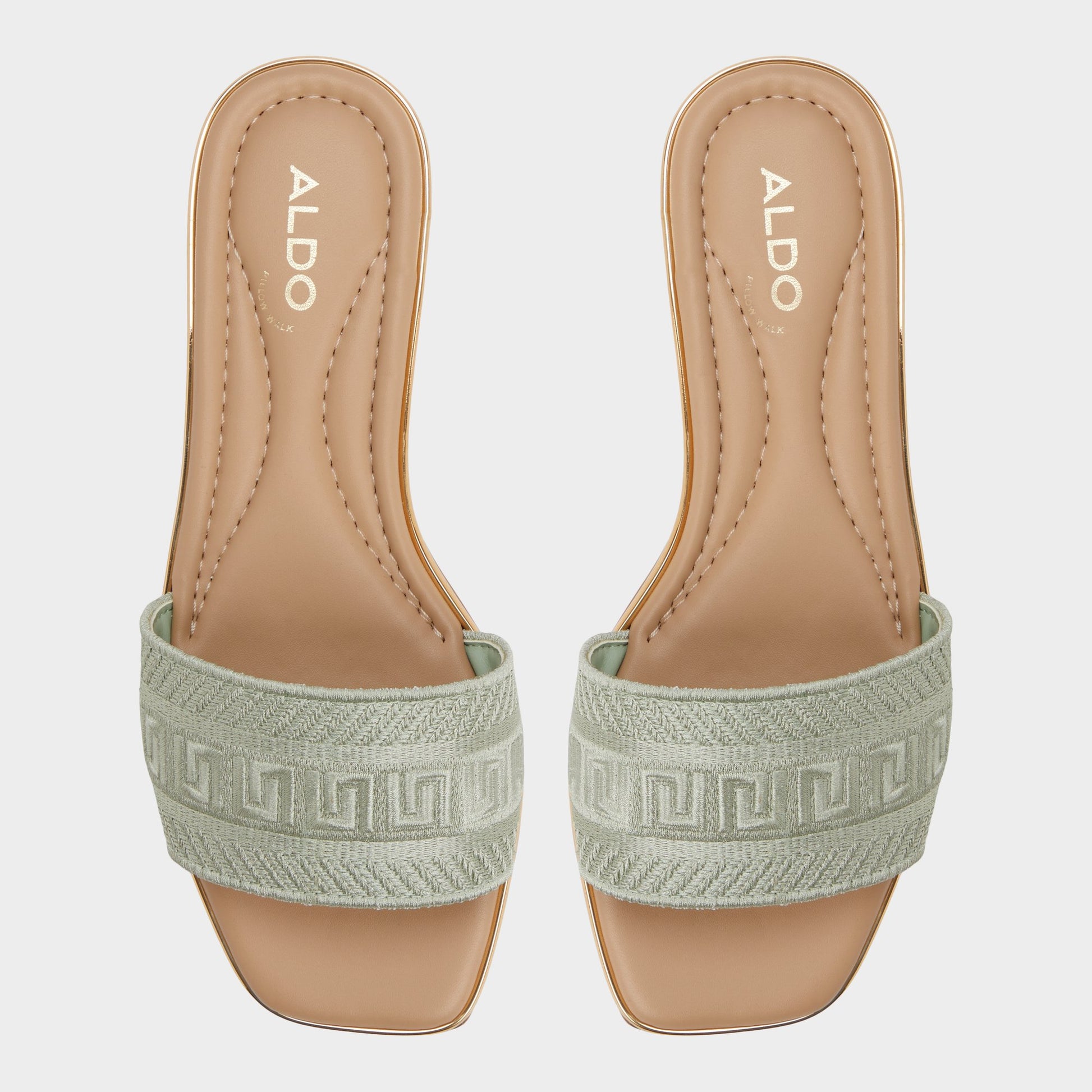 Top-down view of the Other Green Oceania Slide sandal