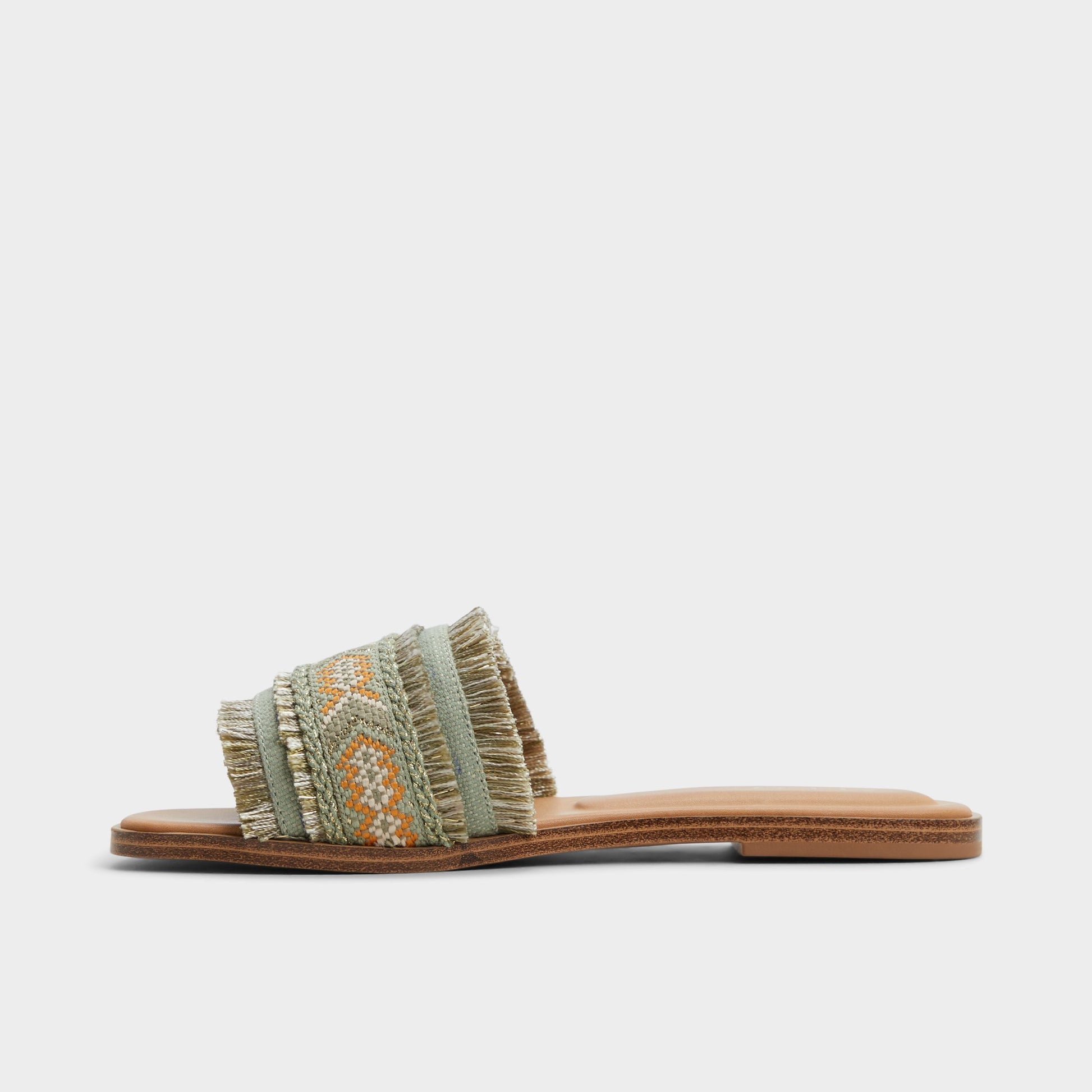 Side view of Other Green Nalani Slide sandal