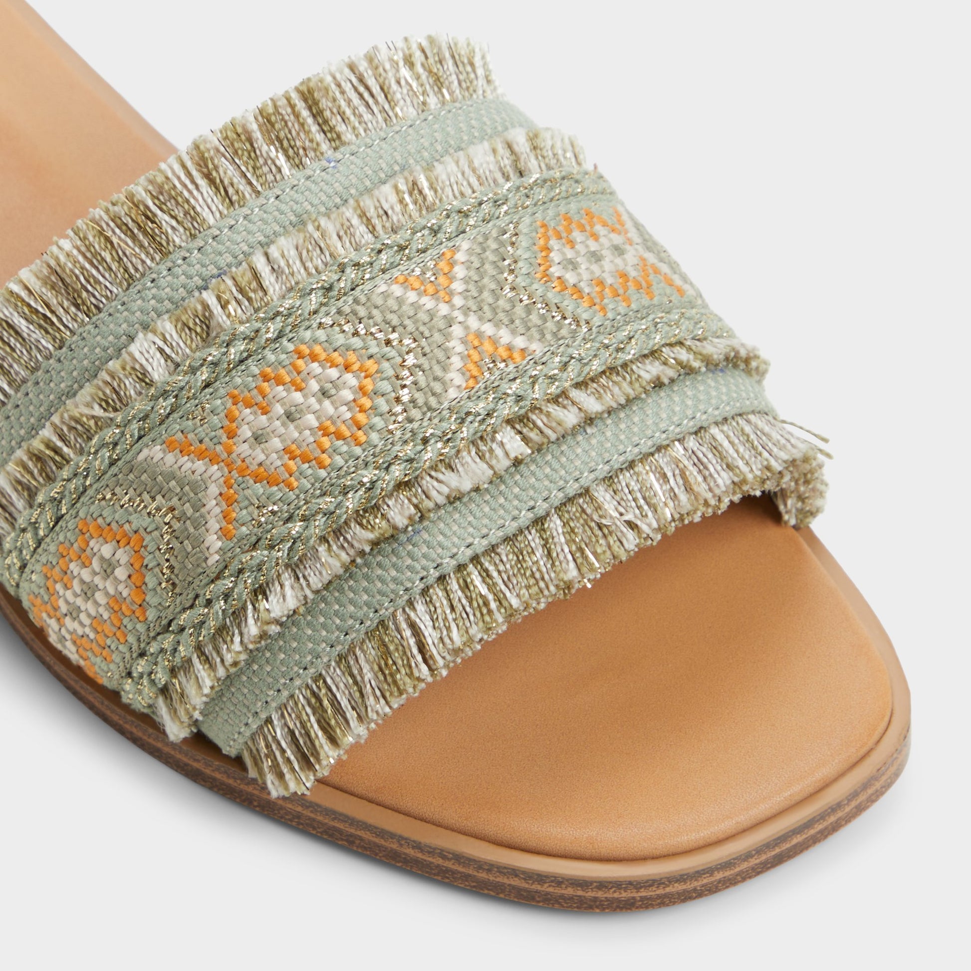 Close-up of the Other Green Nalani Slide sandal