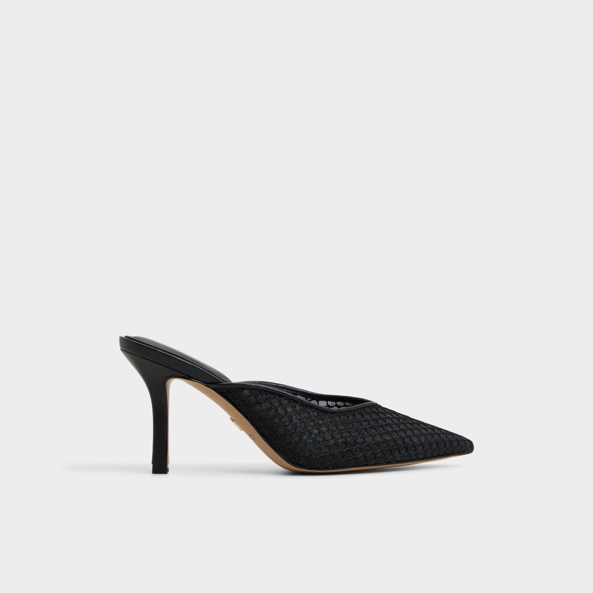 Main View of Black Gamilia Heeled mule for Womens